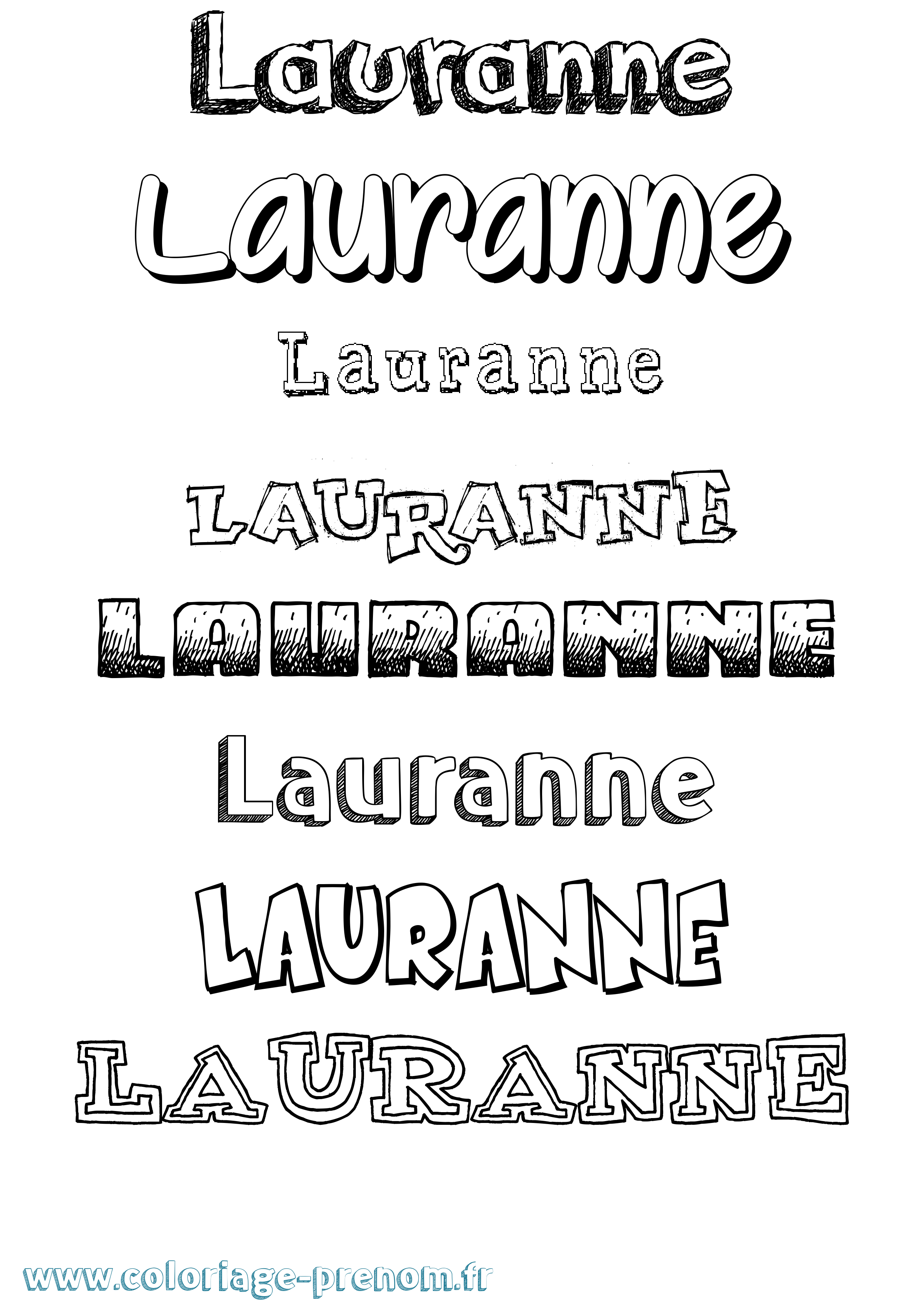 Coloriage Lauranne Dessiné Coloriage prénom Lauranne Dessiné