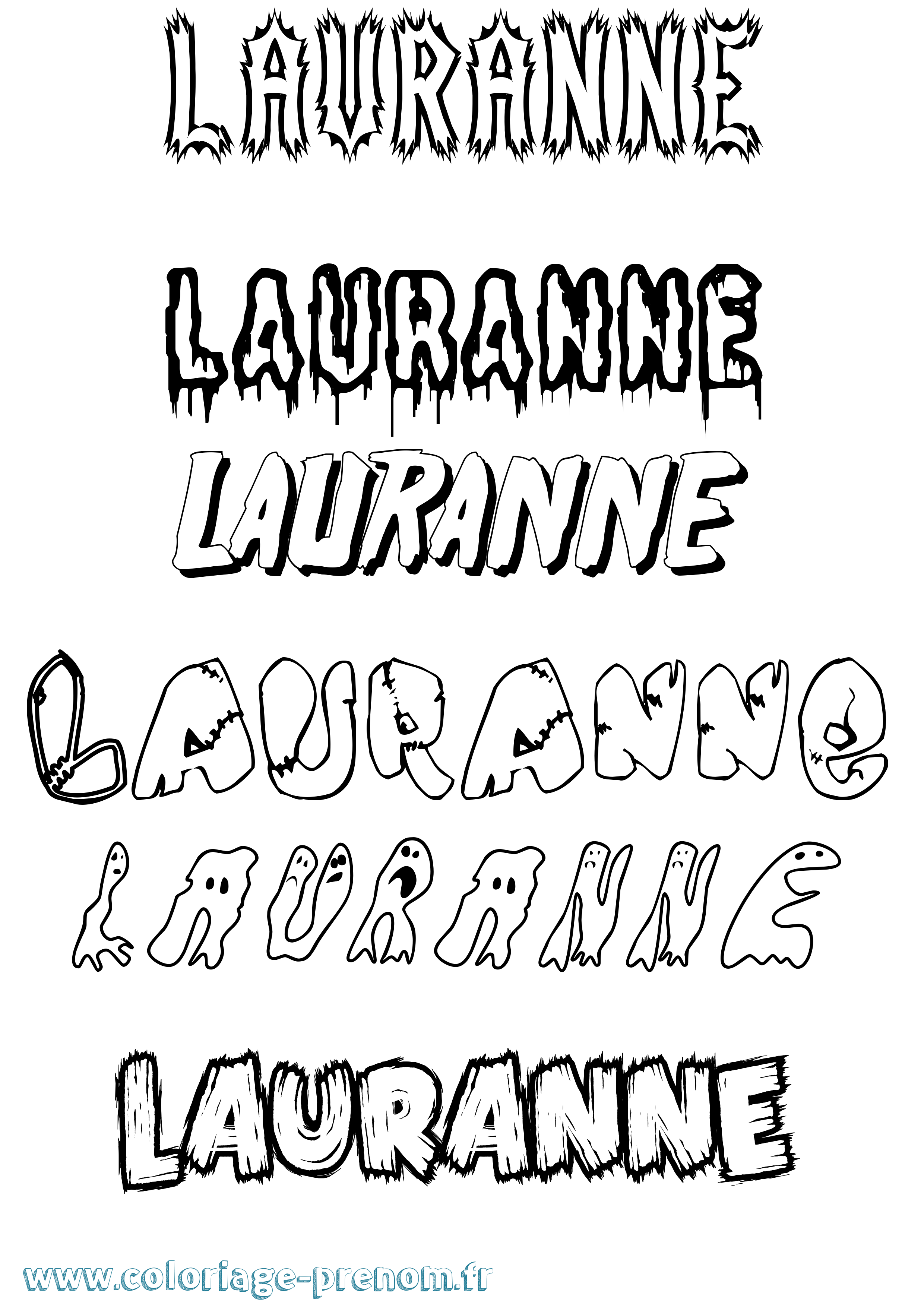 Coloriage Lauranne Frisson Coloriage prénom Lauranne Frisson