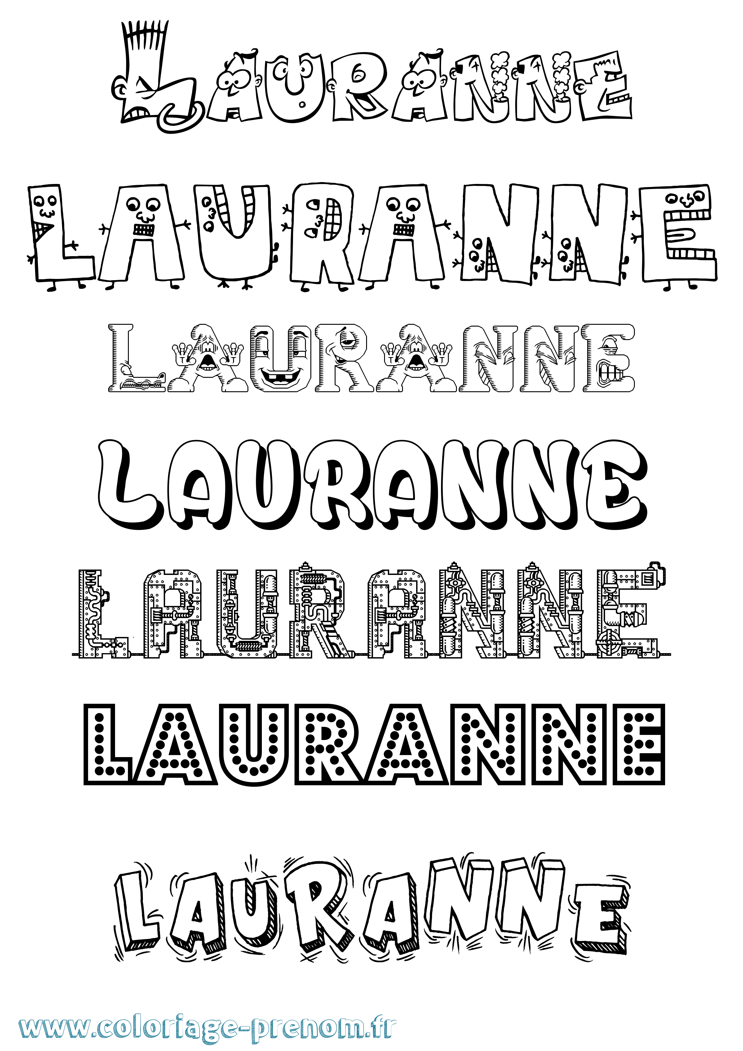 Coloriage Lauranne Fun Coloriage prénom Lauranne Fun