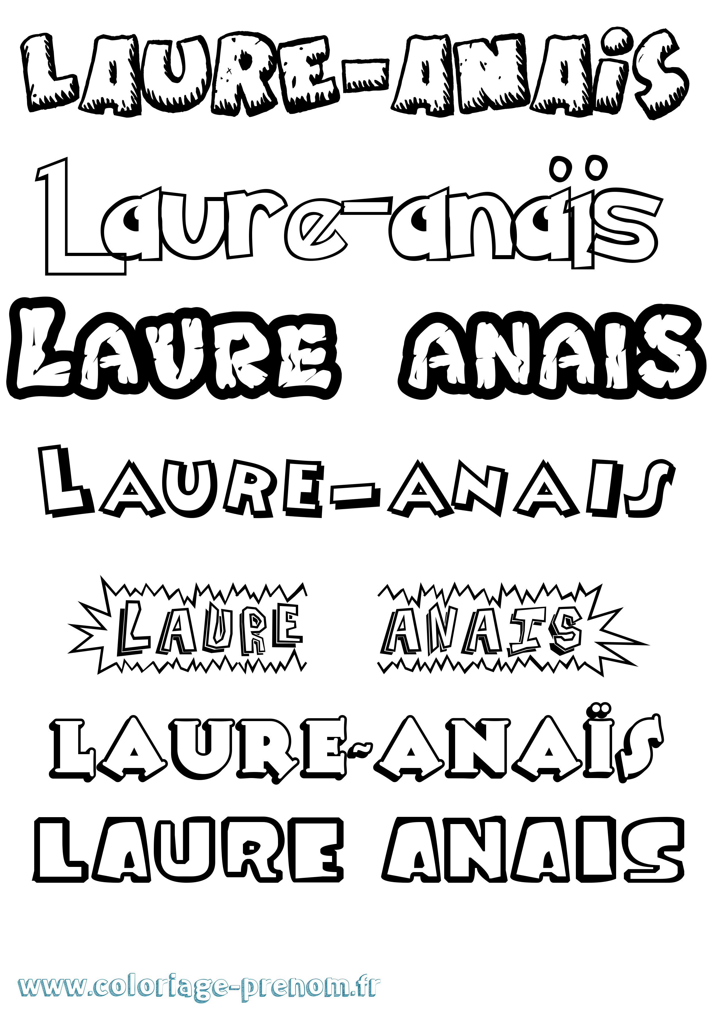 Coloriage Laure-Anaïs Dessin Animé Coloriage prénom Laure-Anaïs Dessin Animé