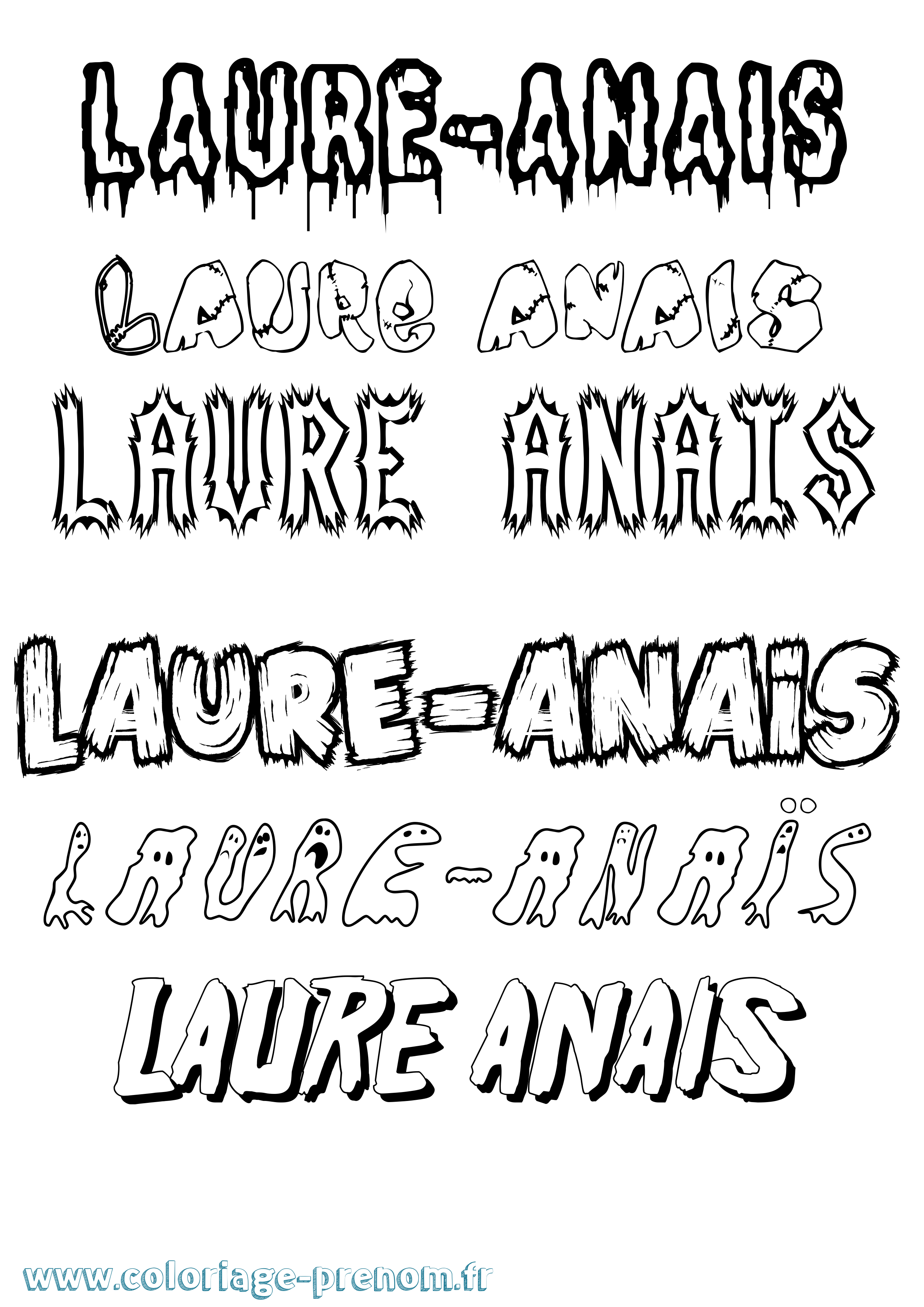 Coloriage Laure-Anaïs Frisson Coloriage prénom Laure-Anaïs Frisson