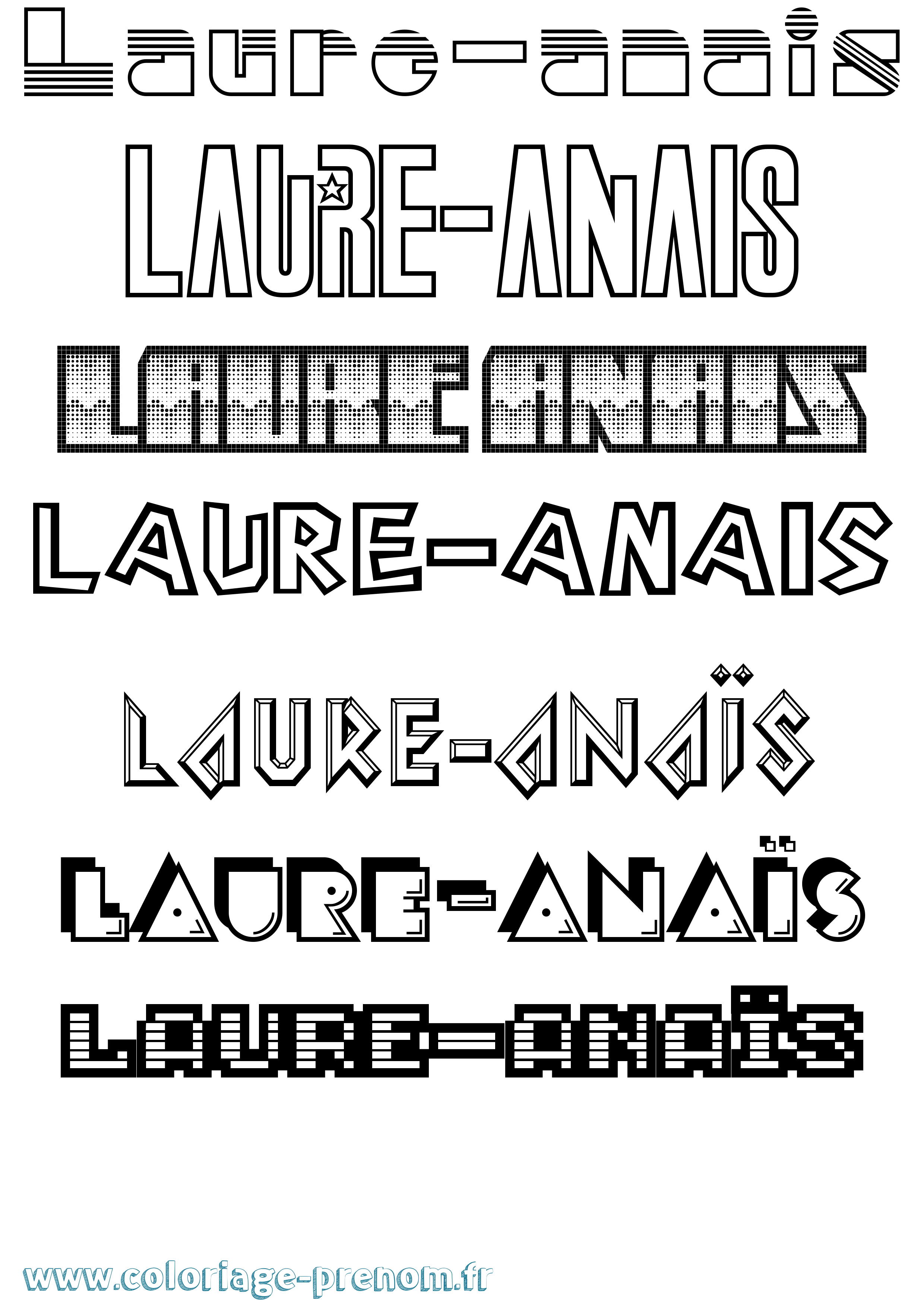 Coloriage Laure-Anaïs Jeux Vidéos Coloriage prénom Laure-Anaïs Jeux Vidéos