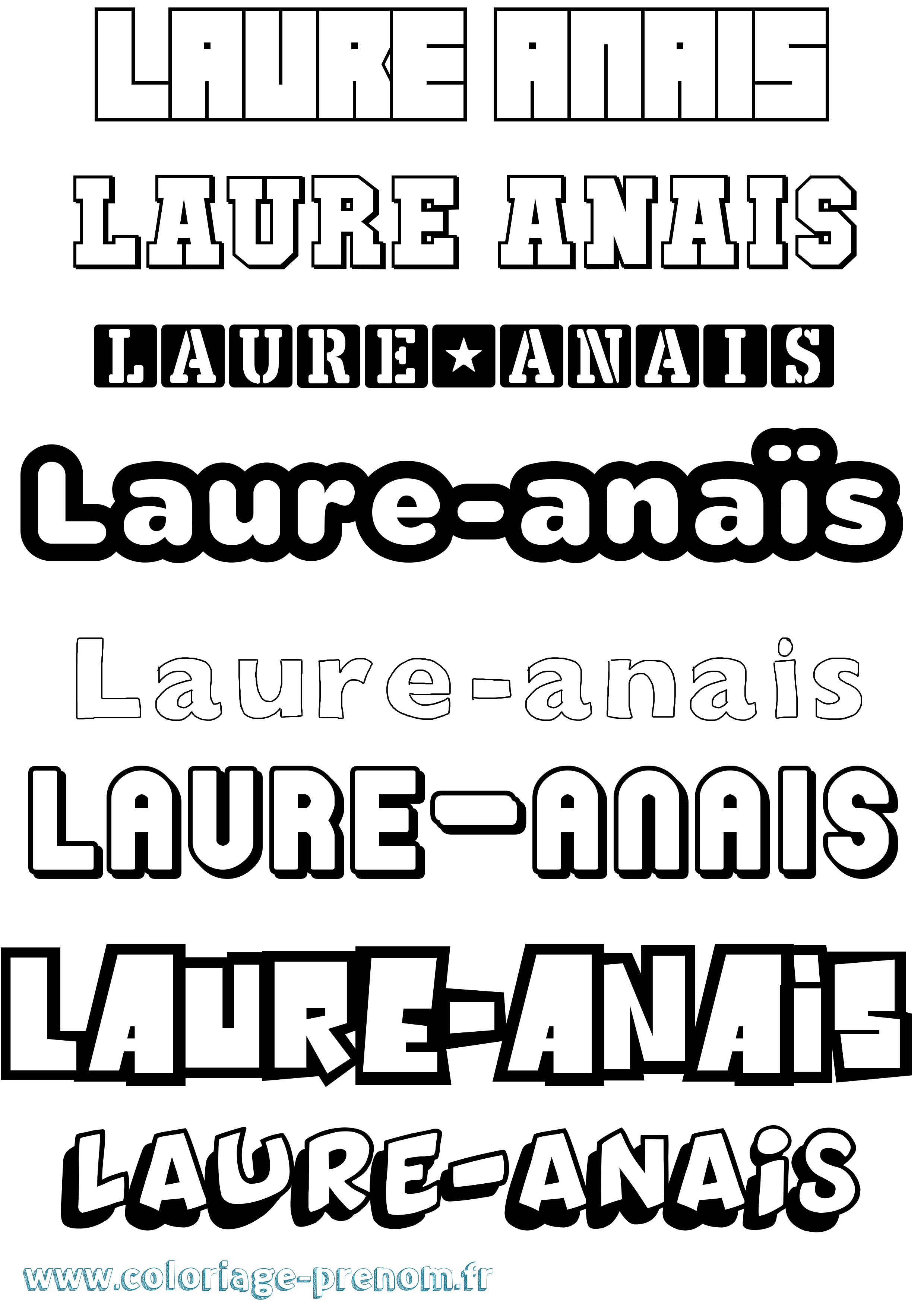 Coloriage Laure-Anaïs Simple Coloriage prénom Laure-Anaïs Simple