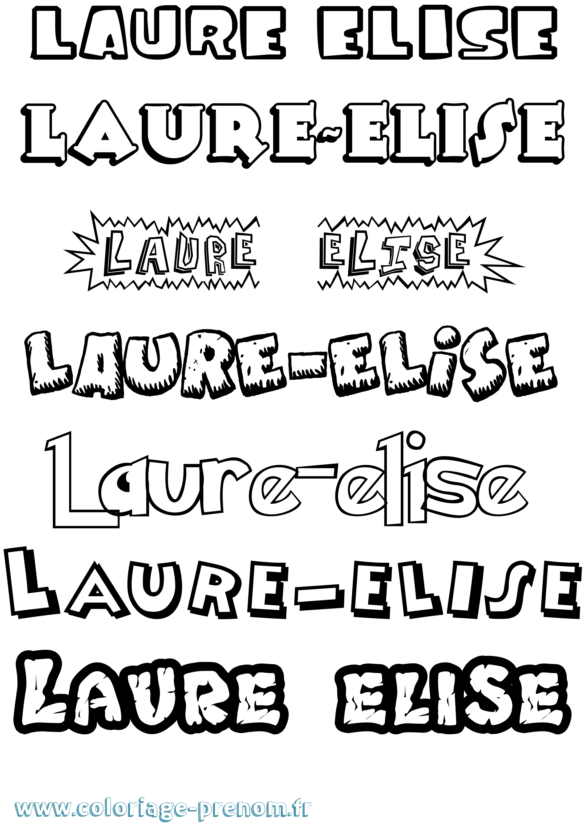 Coloriage Laure-Elise Dessin Animé Coloriage prénom Laure-Elise Dessin Animé