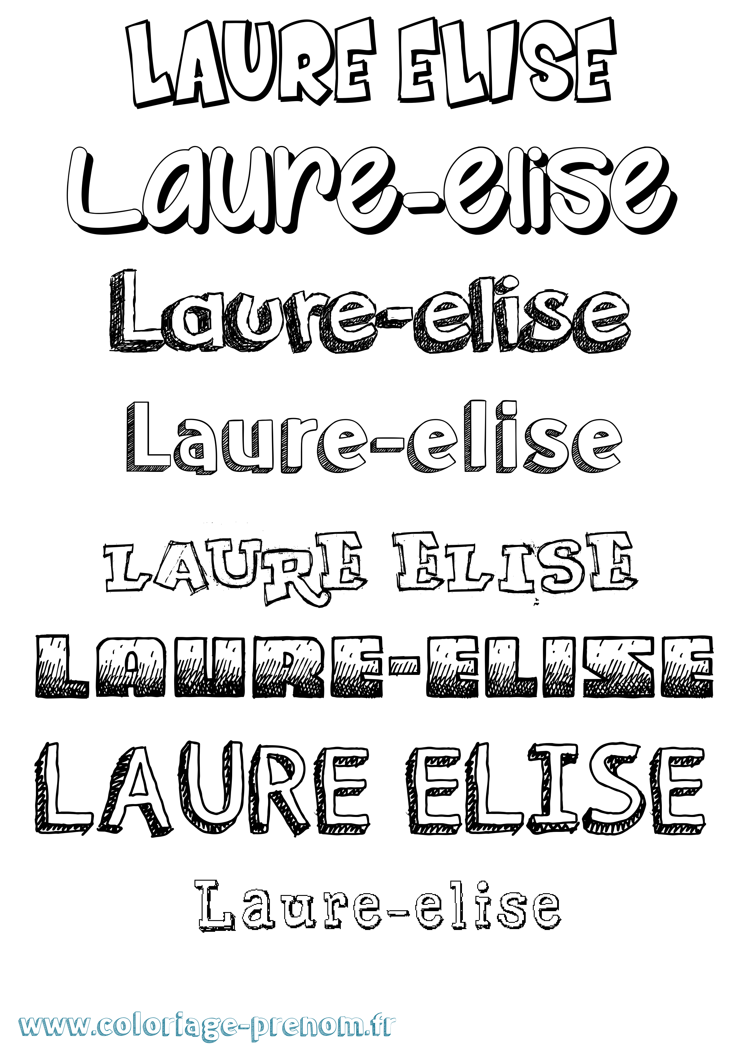 Coloriage Laure-Elise Dessiné Coloriage prénom Laure-Elise Dessiné