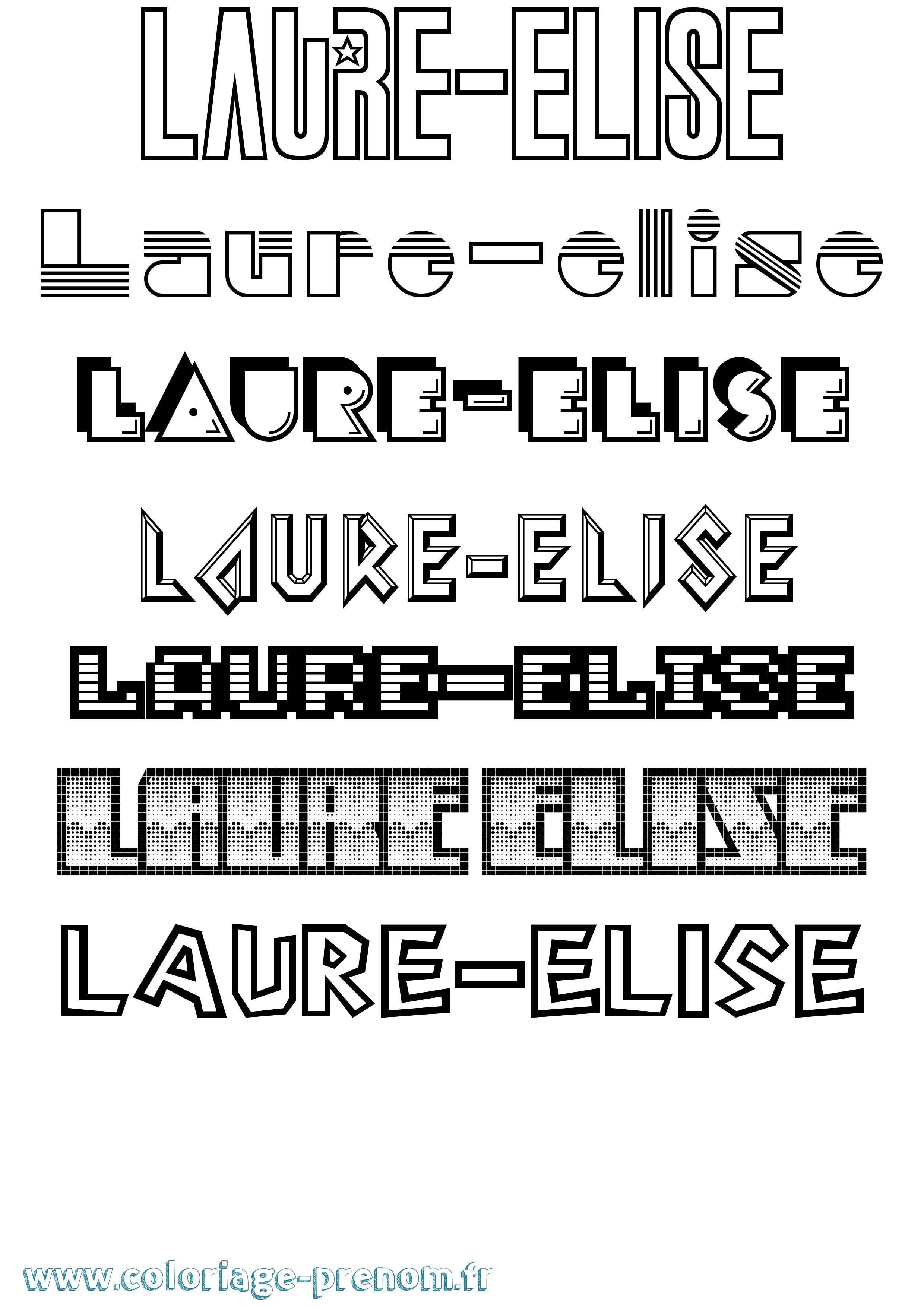 Coloriage Laure-Elise Jeux Vidéos Coloriage prénom Laure-Elise Jeux Vidéos
