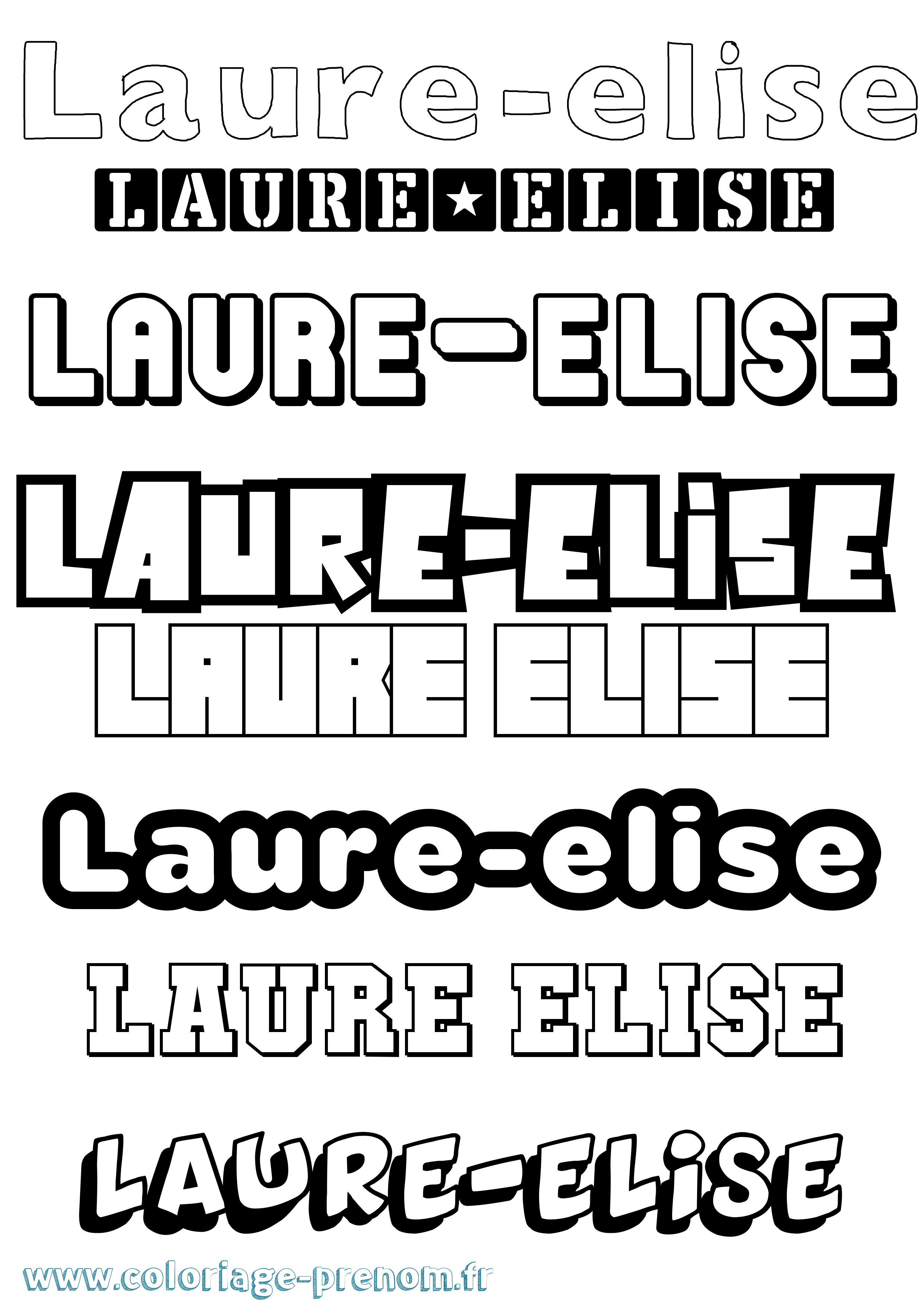 Coloriage Laure-Elise Simple Coloriage prénom Laure-Elise Simple