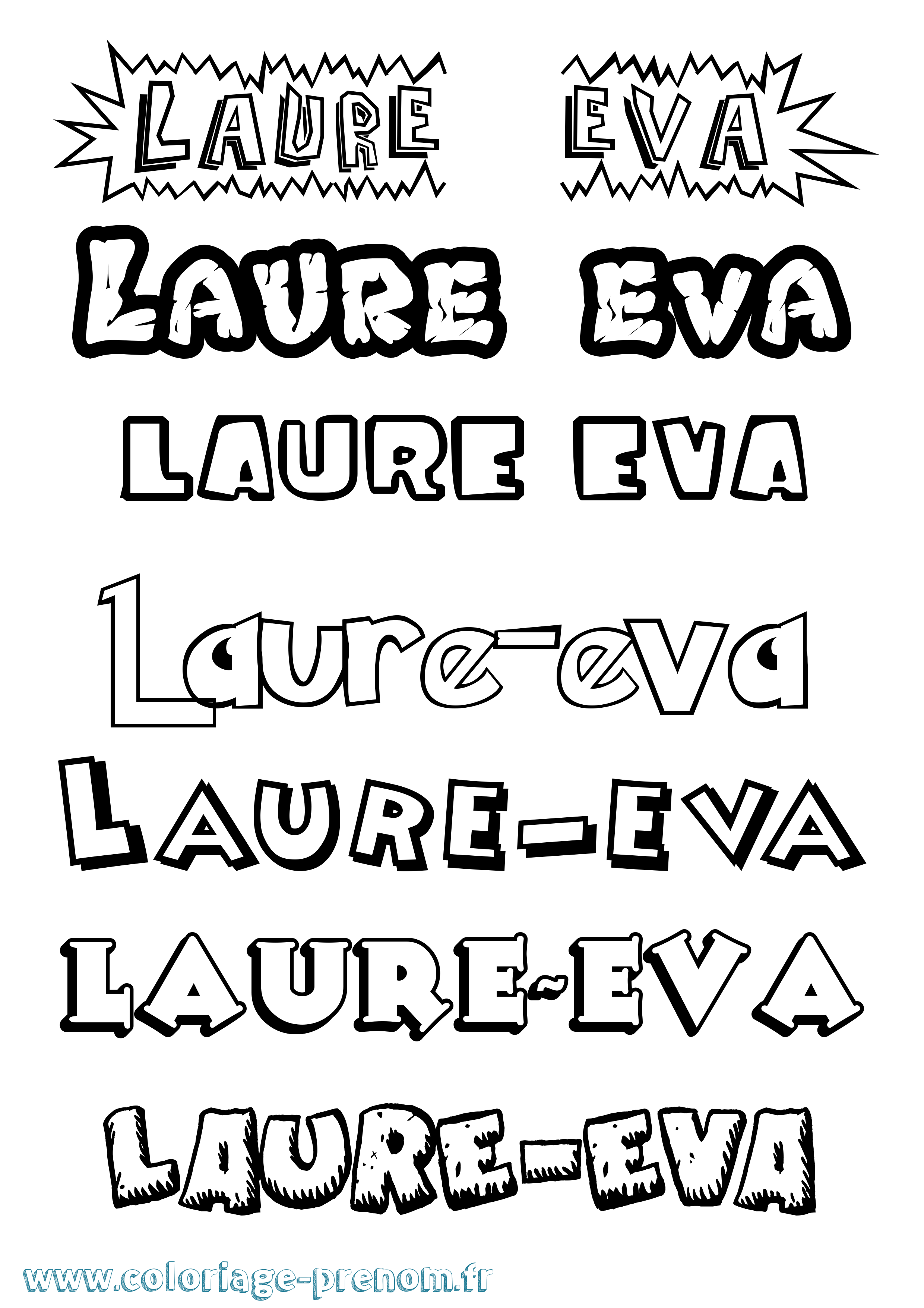 Coloriage Laure-Eva Dessin Animé Coloriage prénom Laure-Eva Dessin Animé