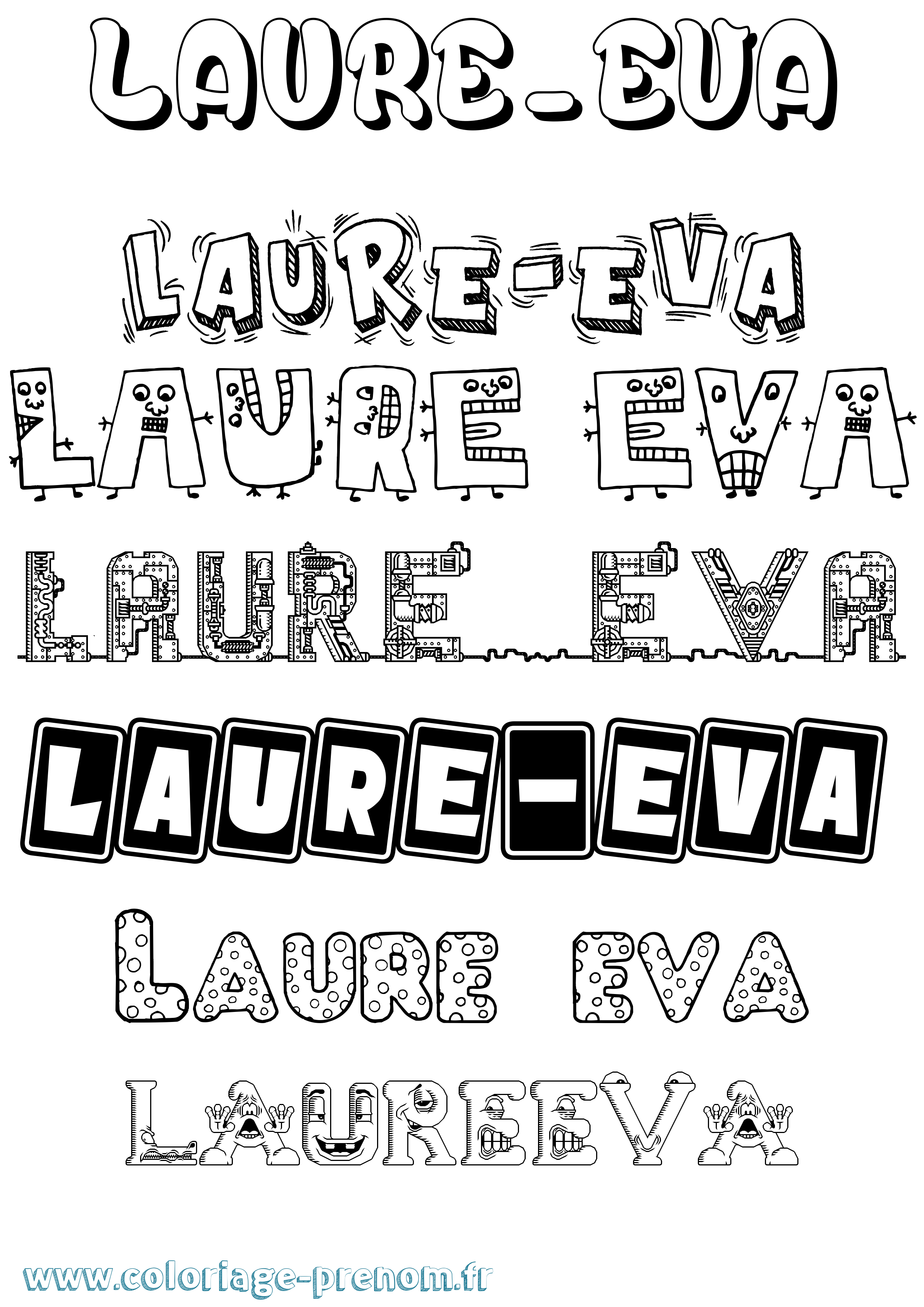 Coloriage Laure-Eva Fun Coloriage prénom Laure-Eva Fun