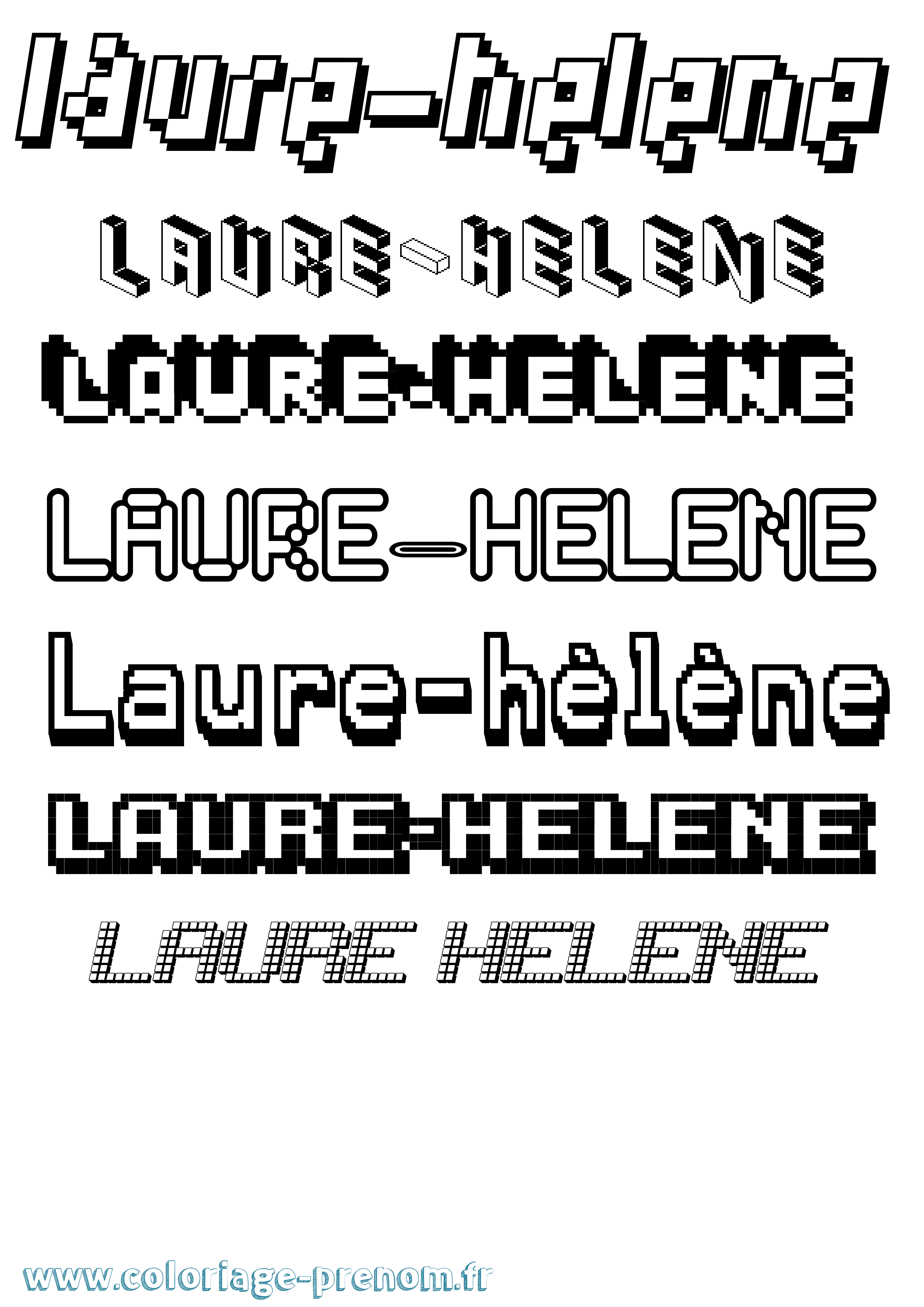Coloriage Laure-Hélène Pixel Coloriage prénom Laure-Hélène Pixel