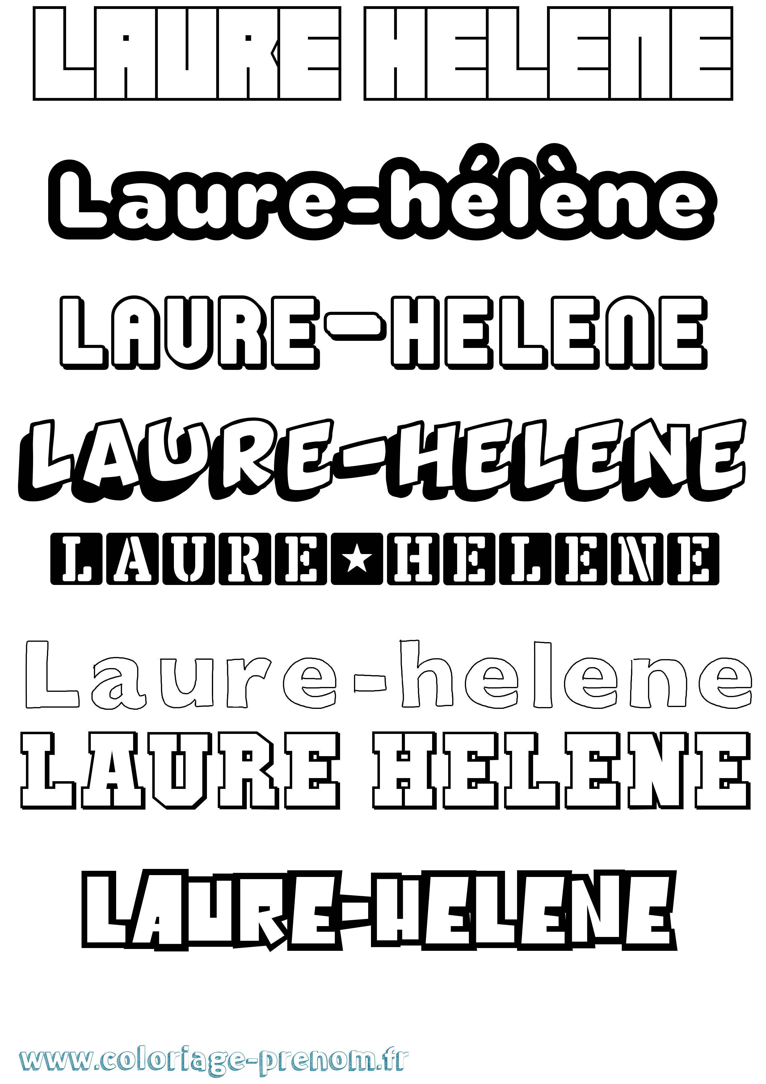 Coloriage Laure-Hélène Simple Coloriage prénom Laure-Hélène Simple