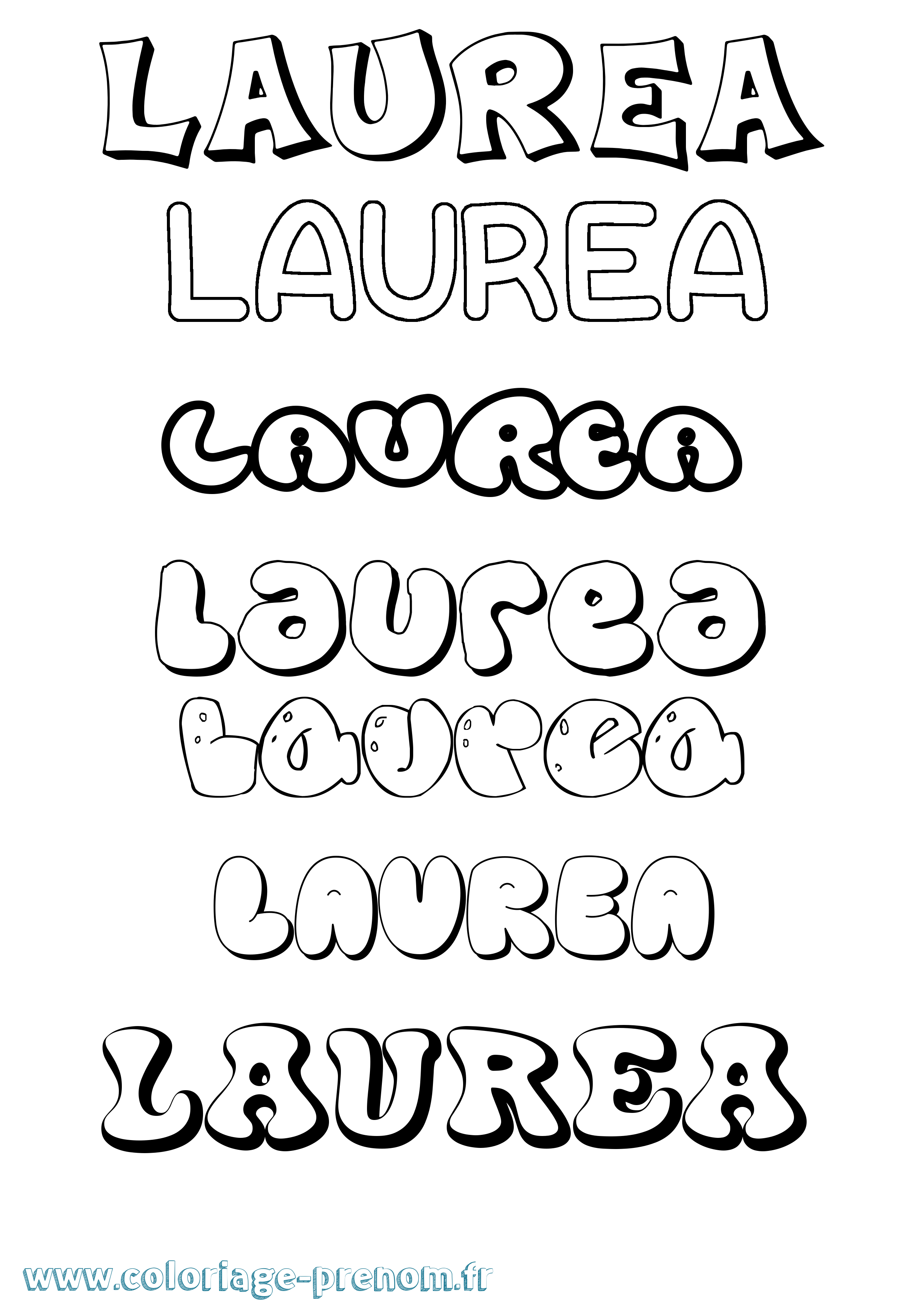 Coloriage Laurea Bubble Coloriage prénom Laurea Bubble