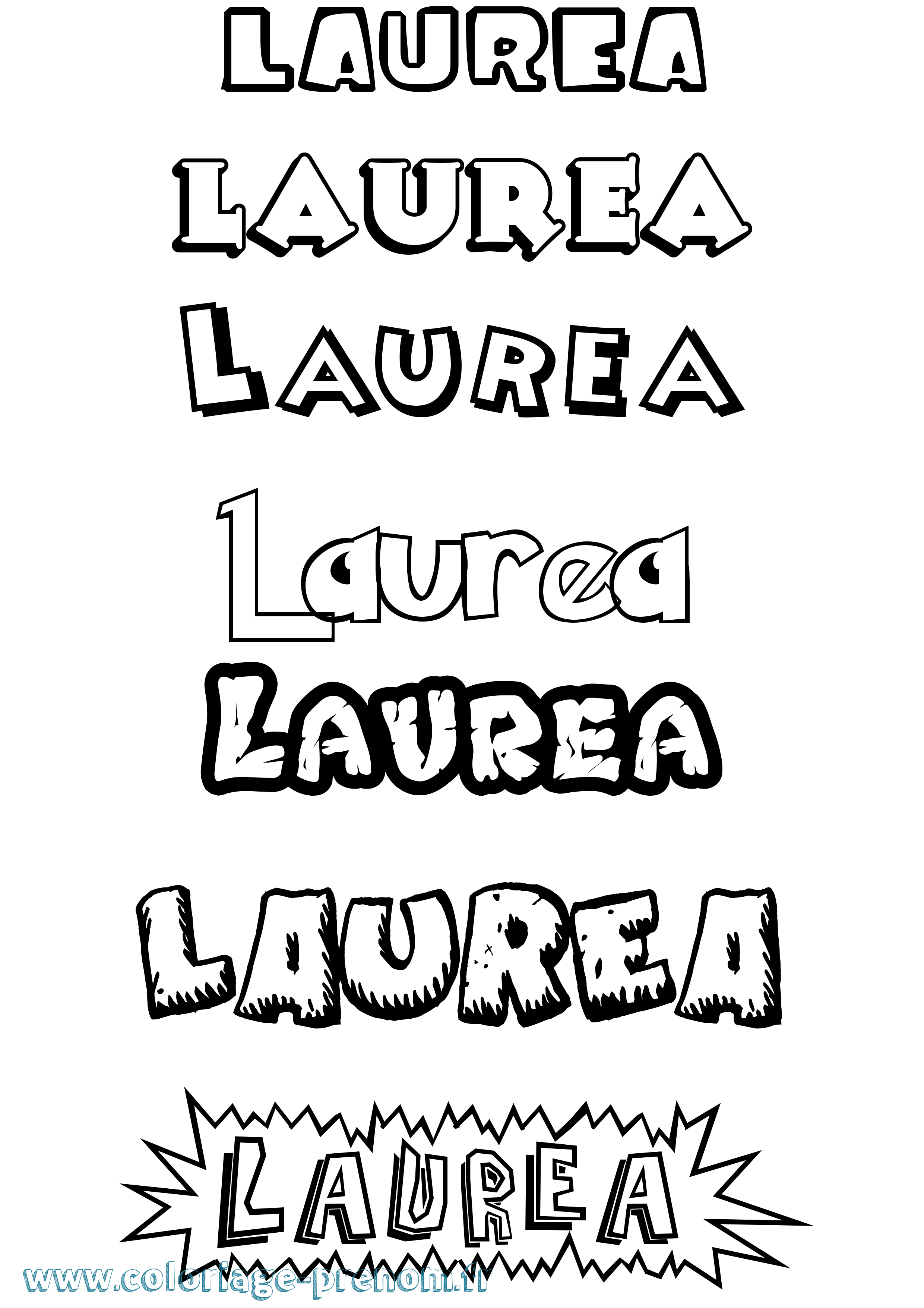 Coloriage Laurea Dessin Animé Coloriage prénom Laurea Dessin Animé