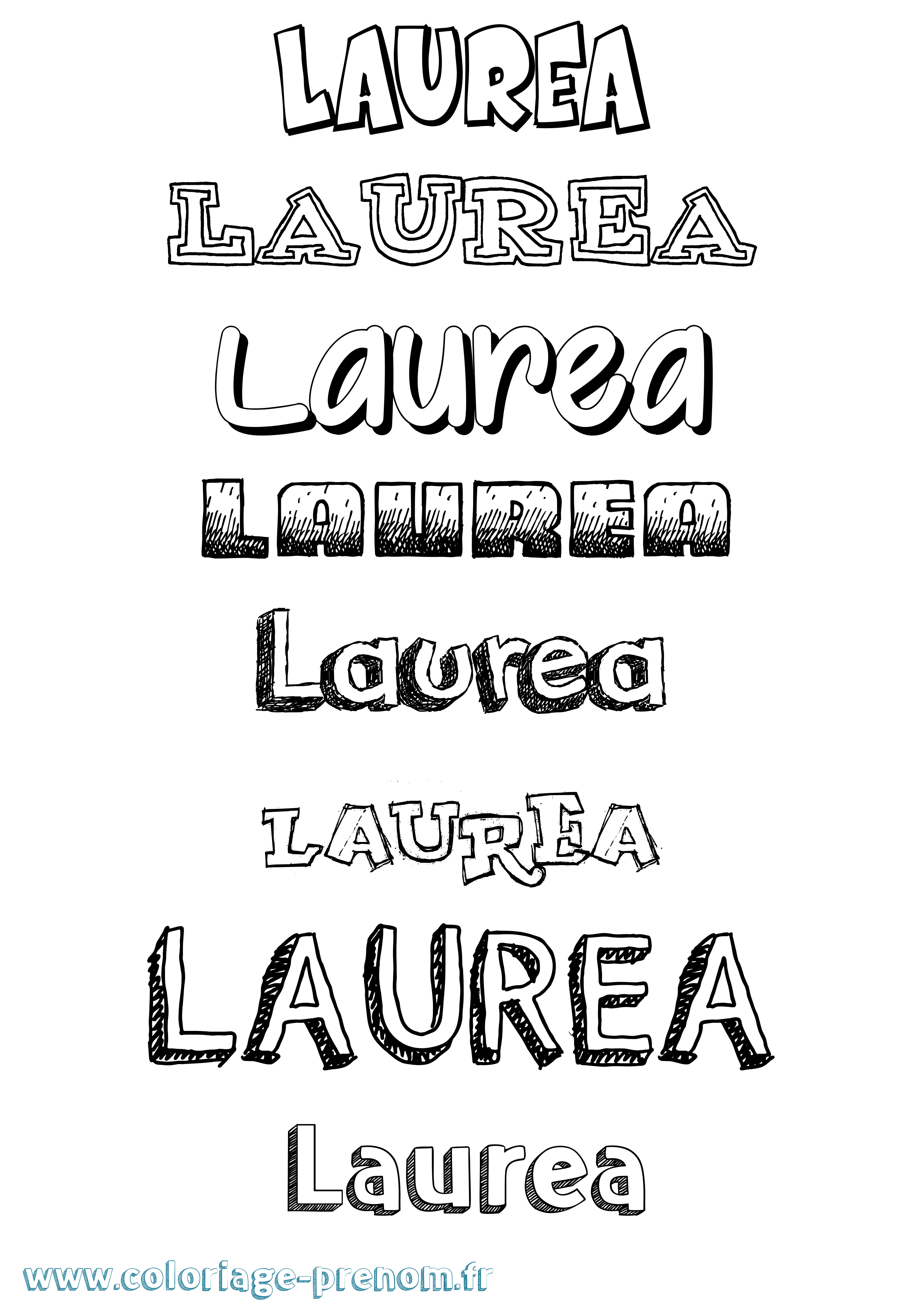 Coloriage Laurea Dessiné Coloriage prénom Laurea Dessiné
