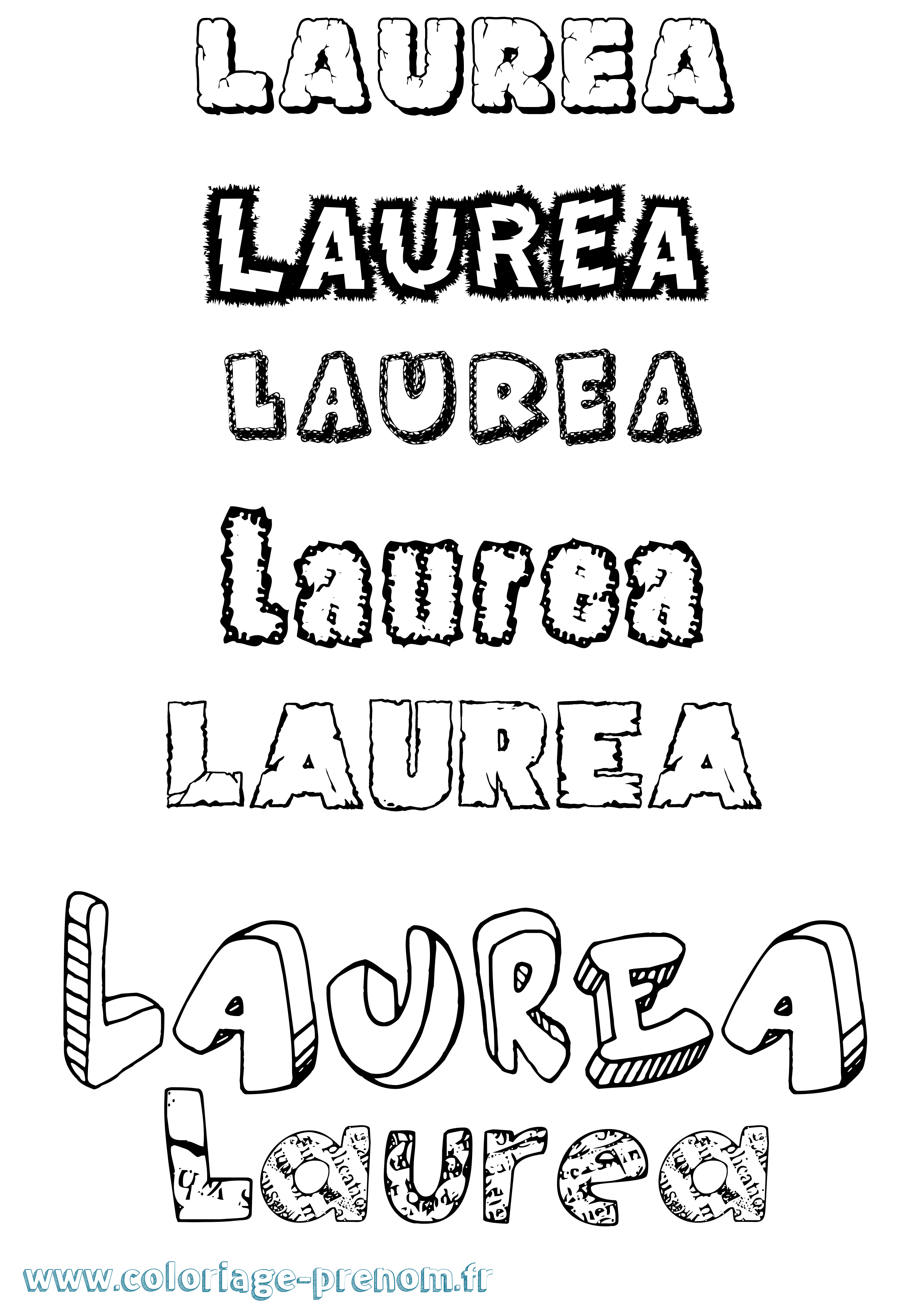 Coloriage Laurea Destructuré Coloriage prénom Laurea Destructuré