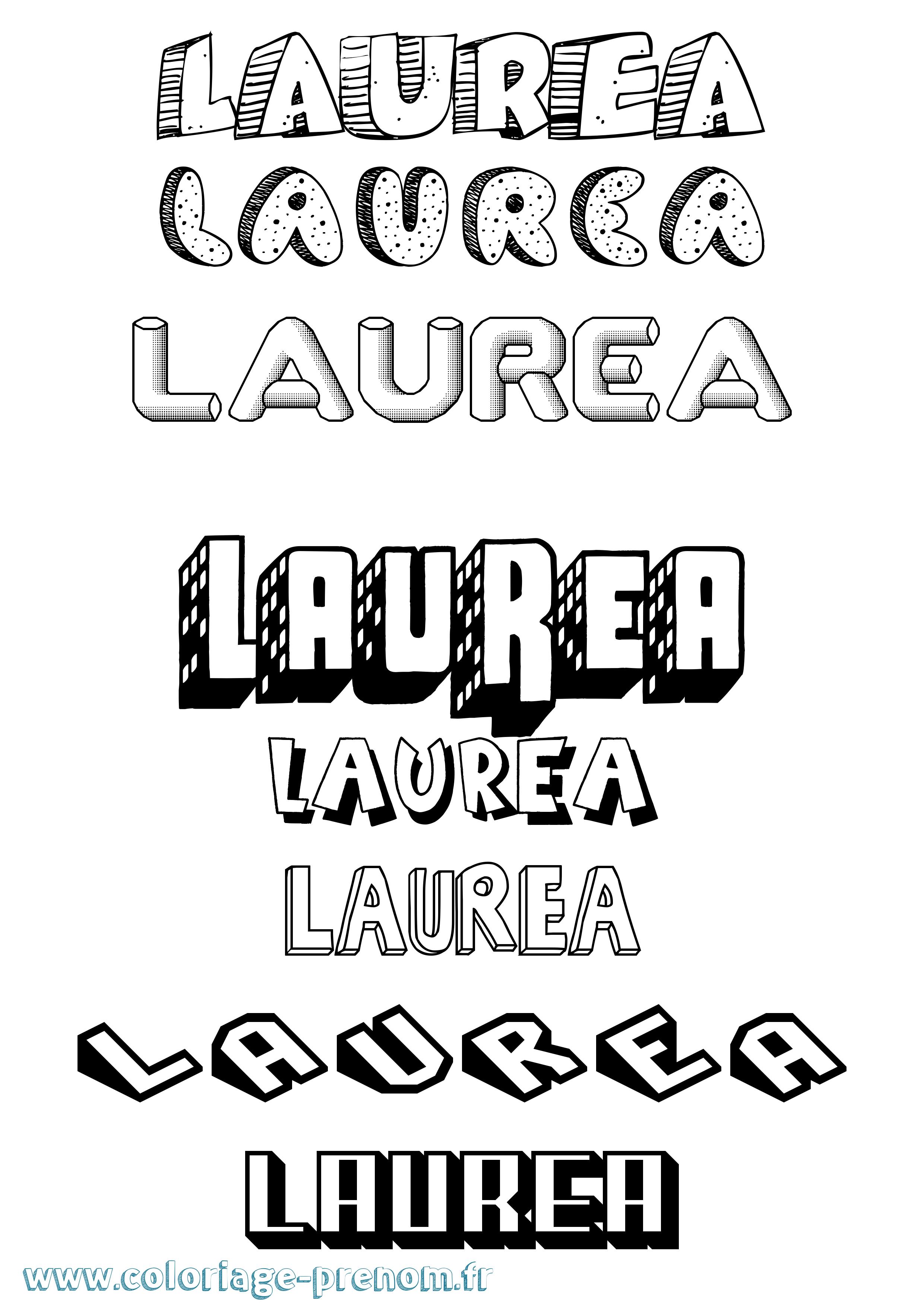 Coloriage Laurea Effet 3D Coloriage prénom Laurea Effet 3D