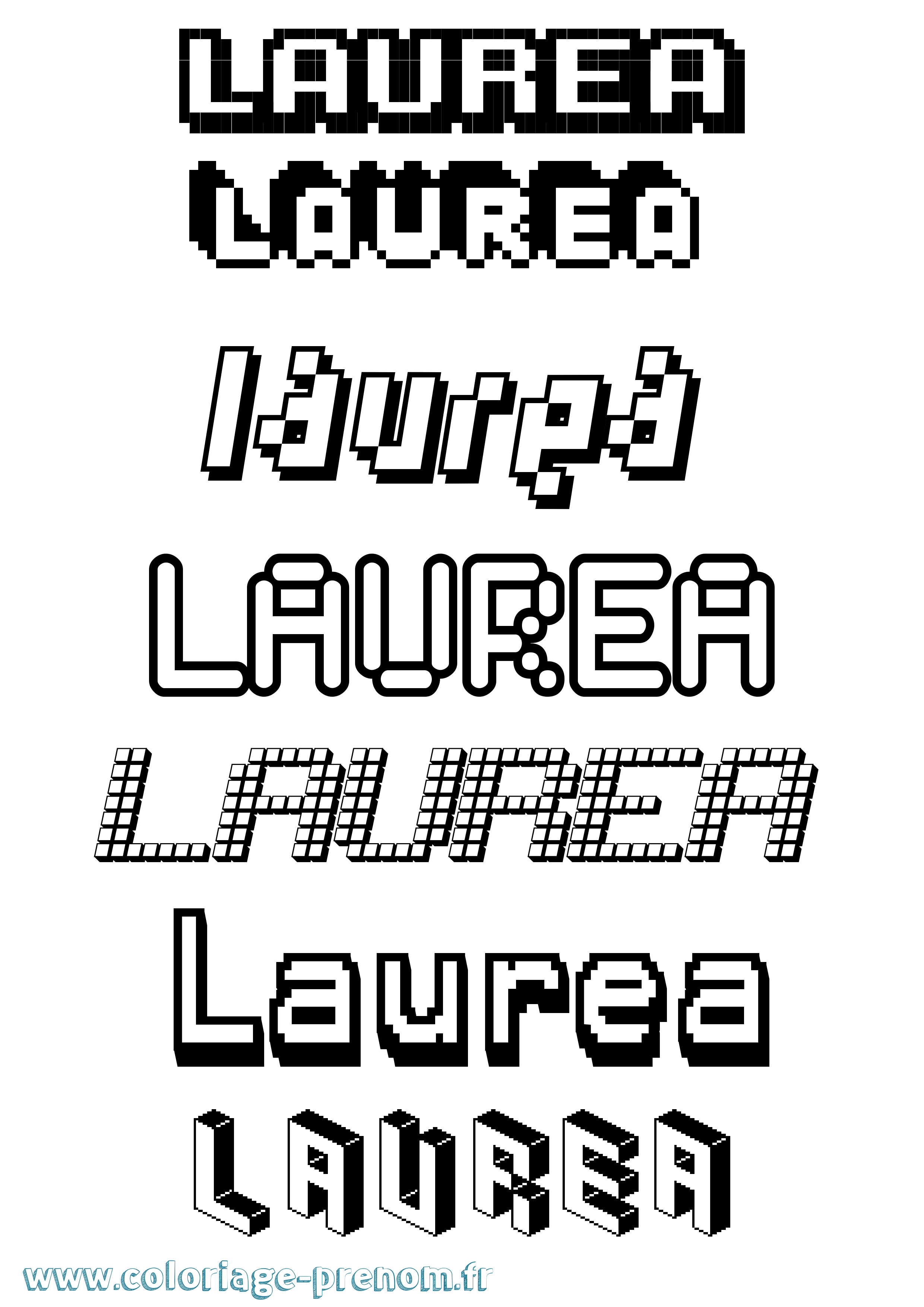 Coloriage Laurea Pixel Coloriage prénom Laurea Pixel