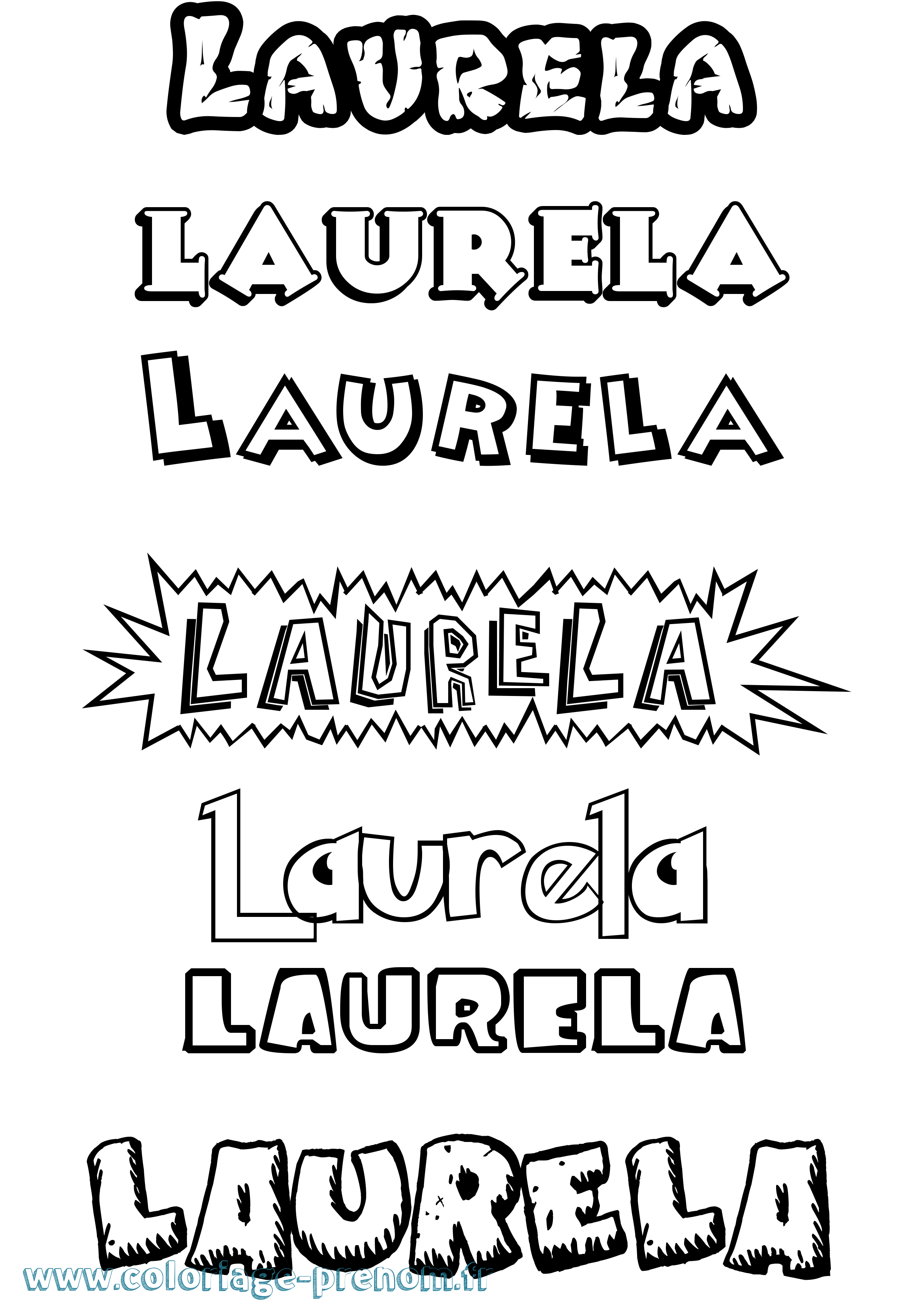 Coloriage Laurela Dessin Animé Coloriage prénom Laurela Dessin Animé