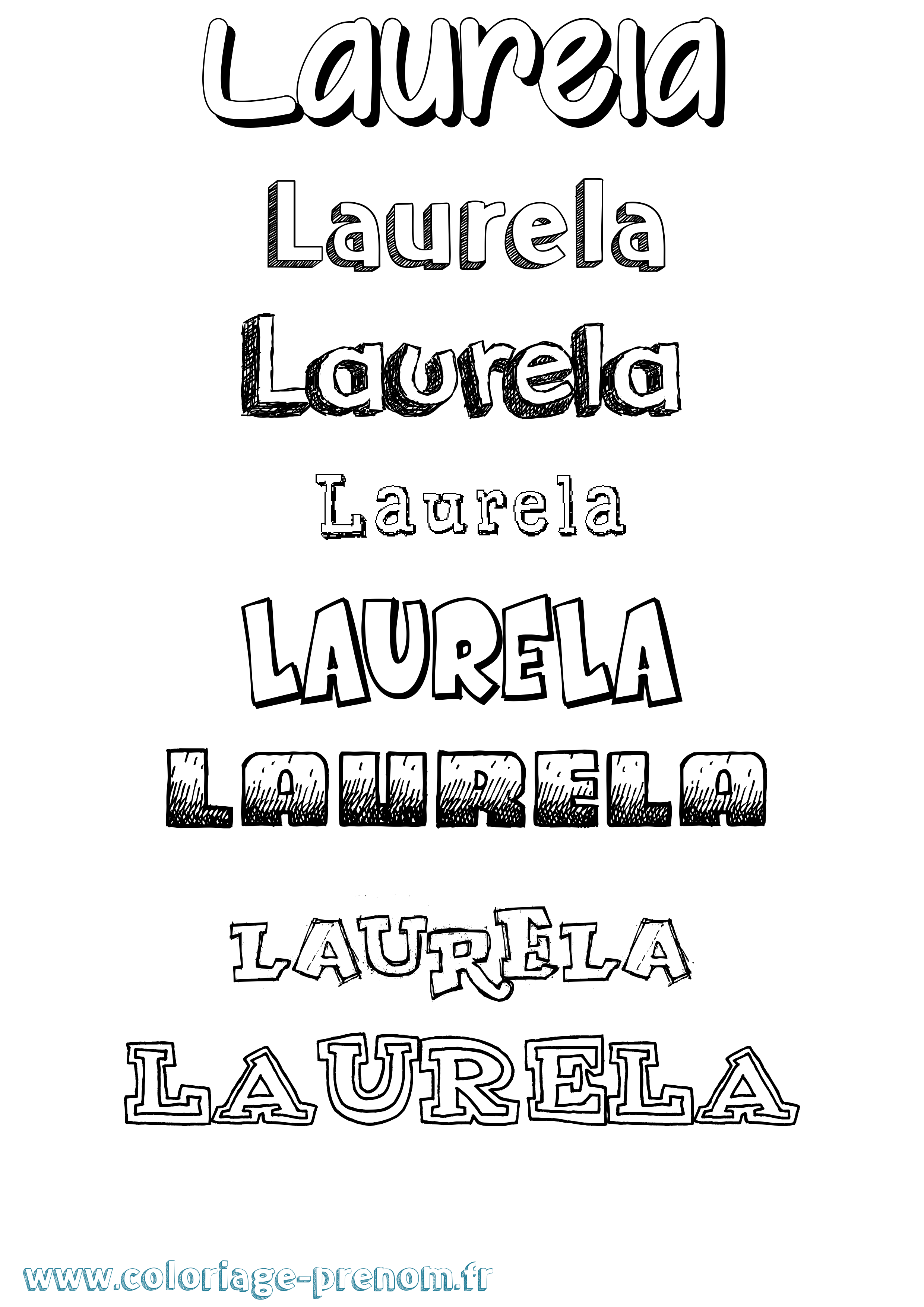 Coloriage Laurela Dessiné Coloriage prénom Laurela Dessiné