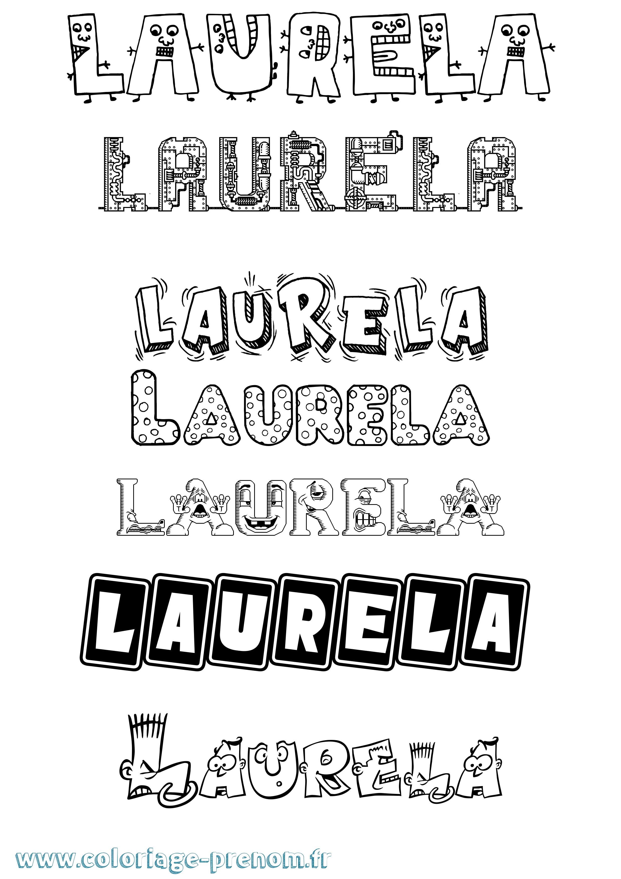 Coloriage Laurela Fun Coloriage prénom Laurela Fun