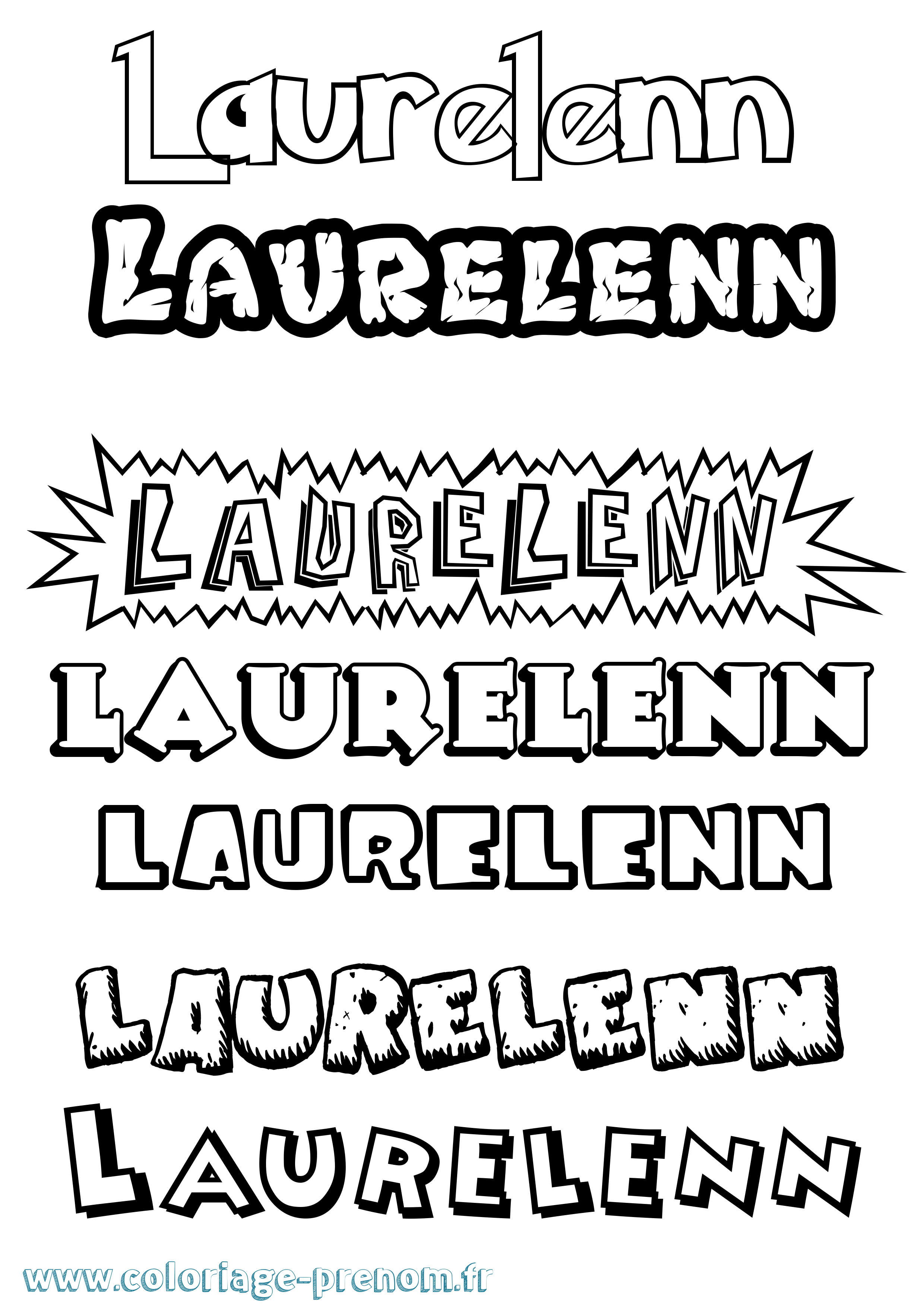 Coloriage Laurelenn Dessin Animé Coloriage prénom Laurelenn Dessin Animé