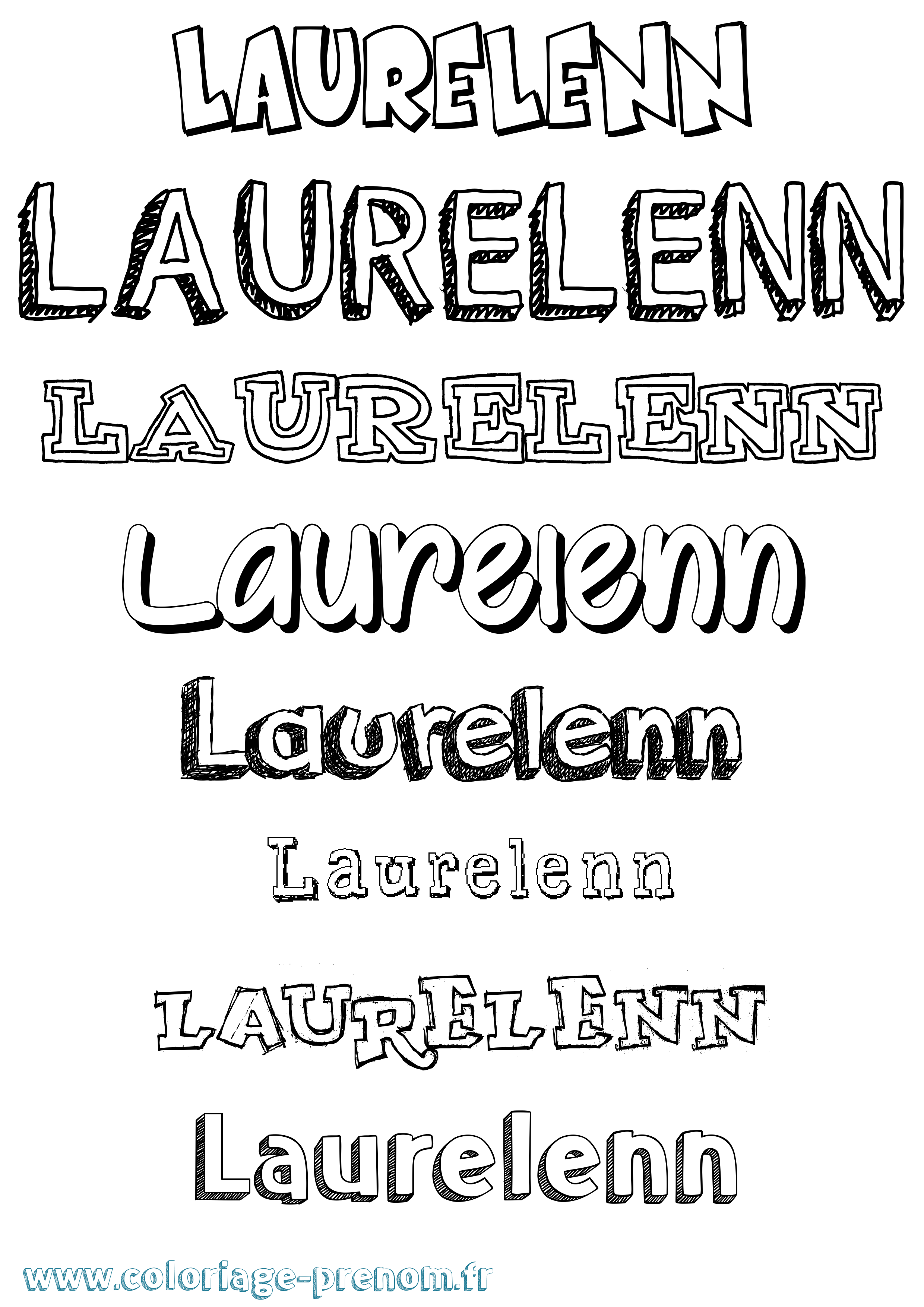 Coloriage Laurelenn Dessiné Coloriage prénom Laurelenn Dessiné