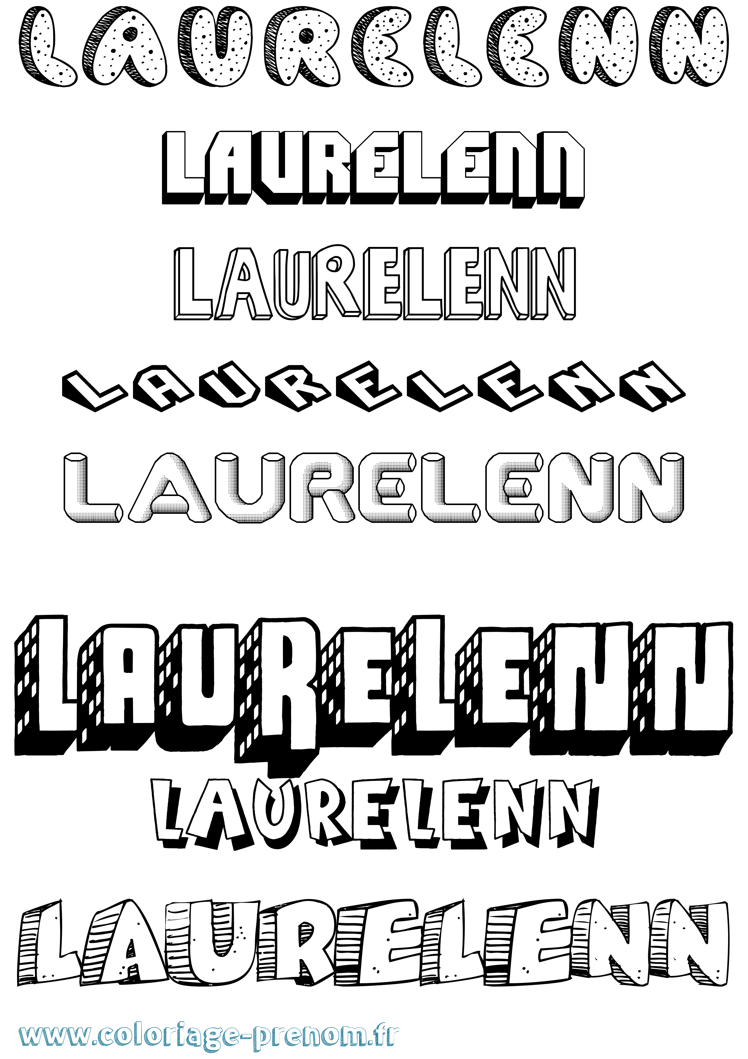 Coloriage Laurelenn Effet 3D Coloriage prénom Laurelenn Effet 3D