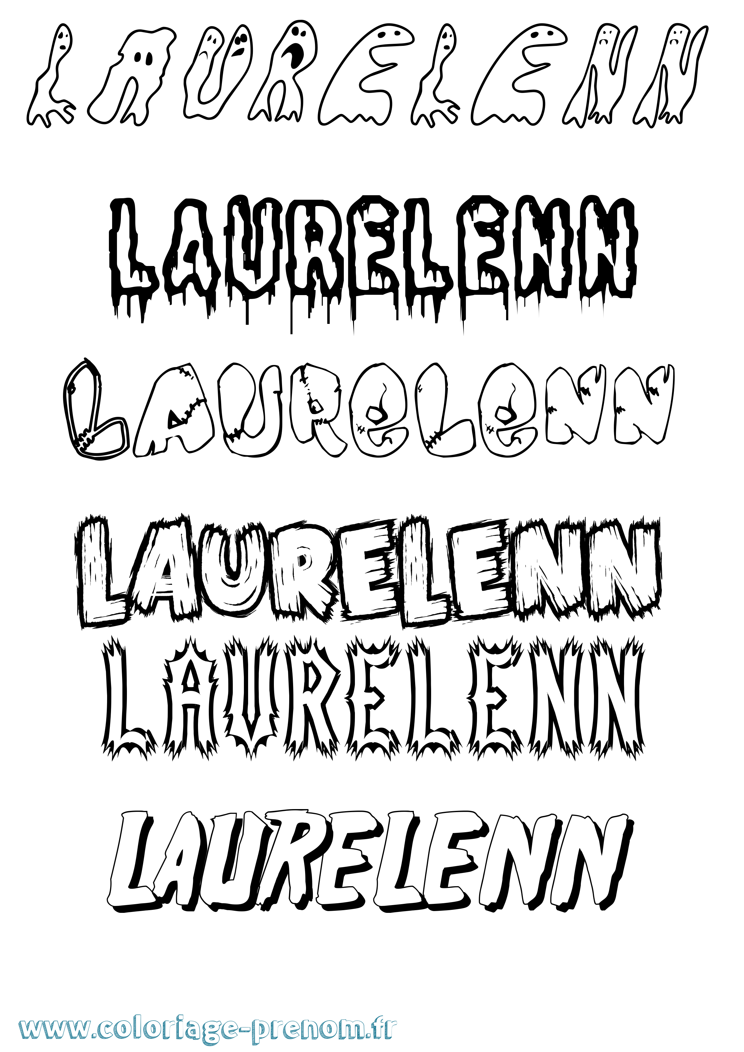 Coloriage Laurelenn Frisson Coloriage prénom Laurelenn Frisson
