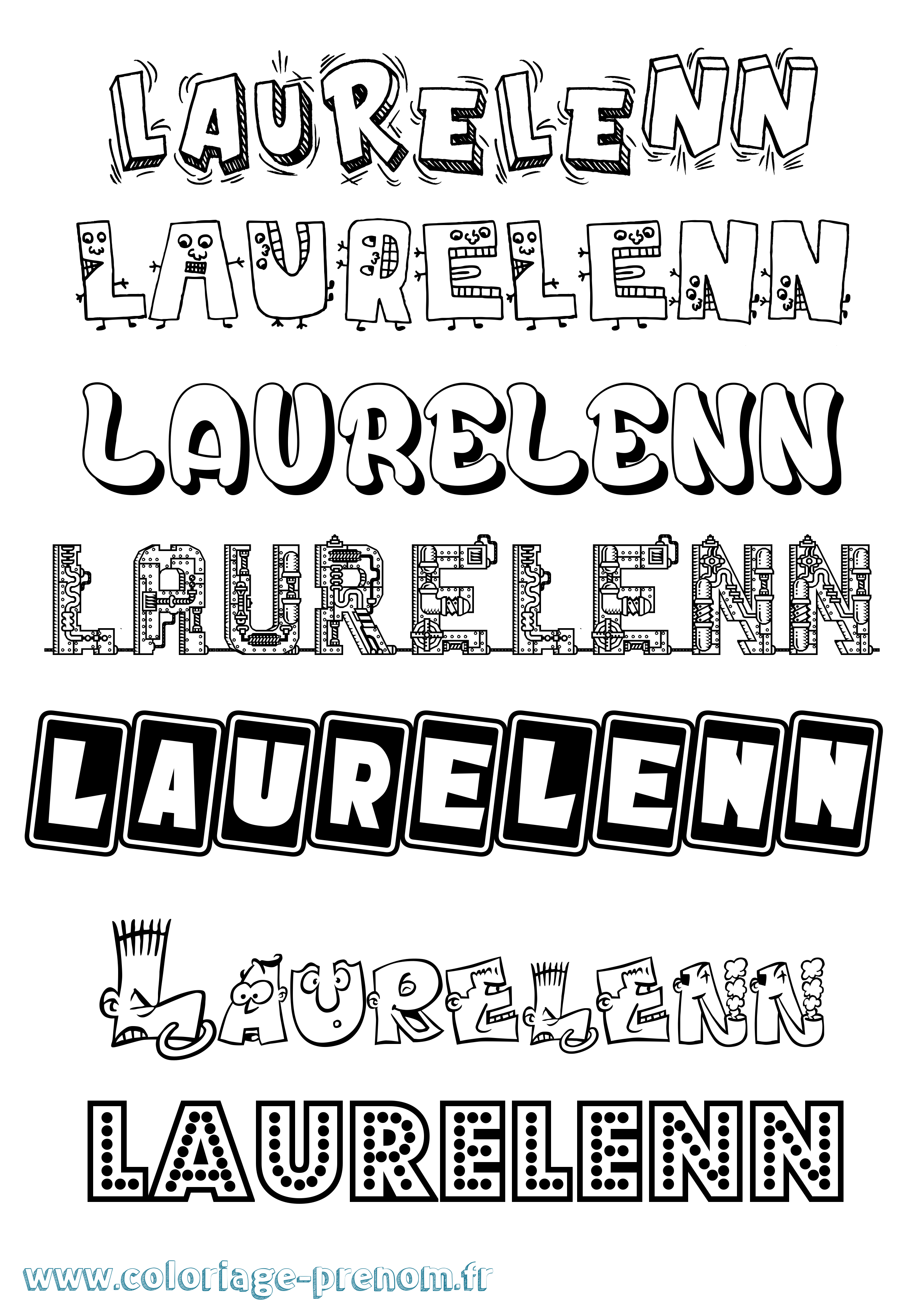 Coloriage Laurelenn Fun Coloriage prénom Laurelenn Fun