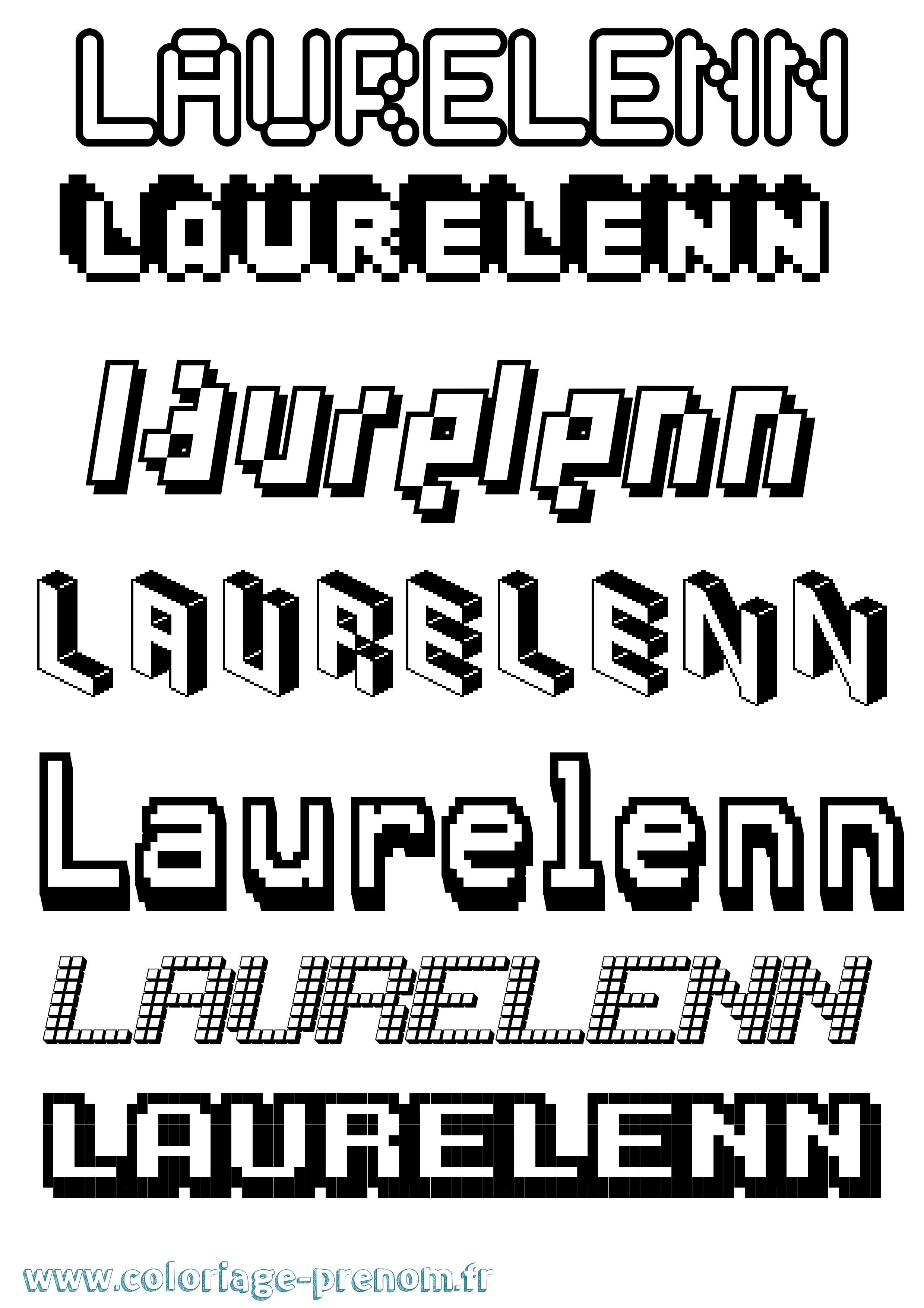 Coloriage Laurelenn Pixel Coloriage prénom Laurelenn Pixel