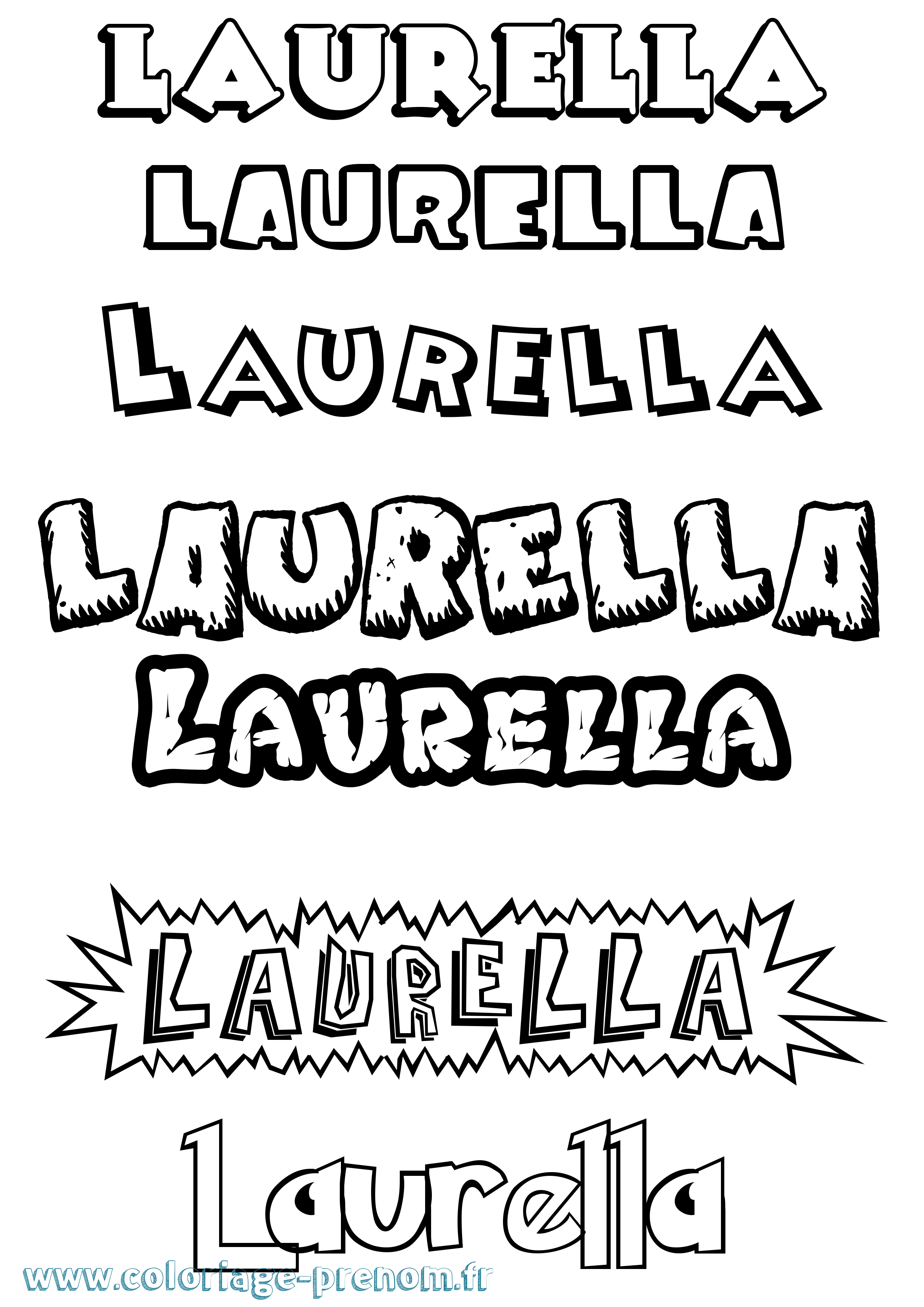 Coloriage Laurella Dessin Animé Coloriage prénom Laurella Dessin Animé