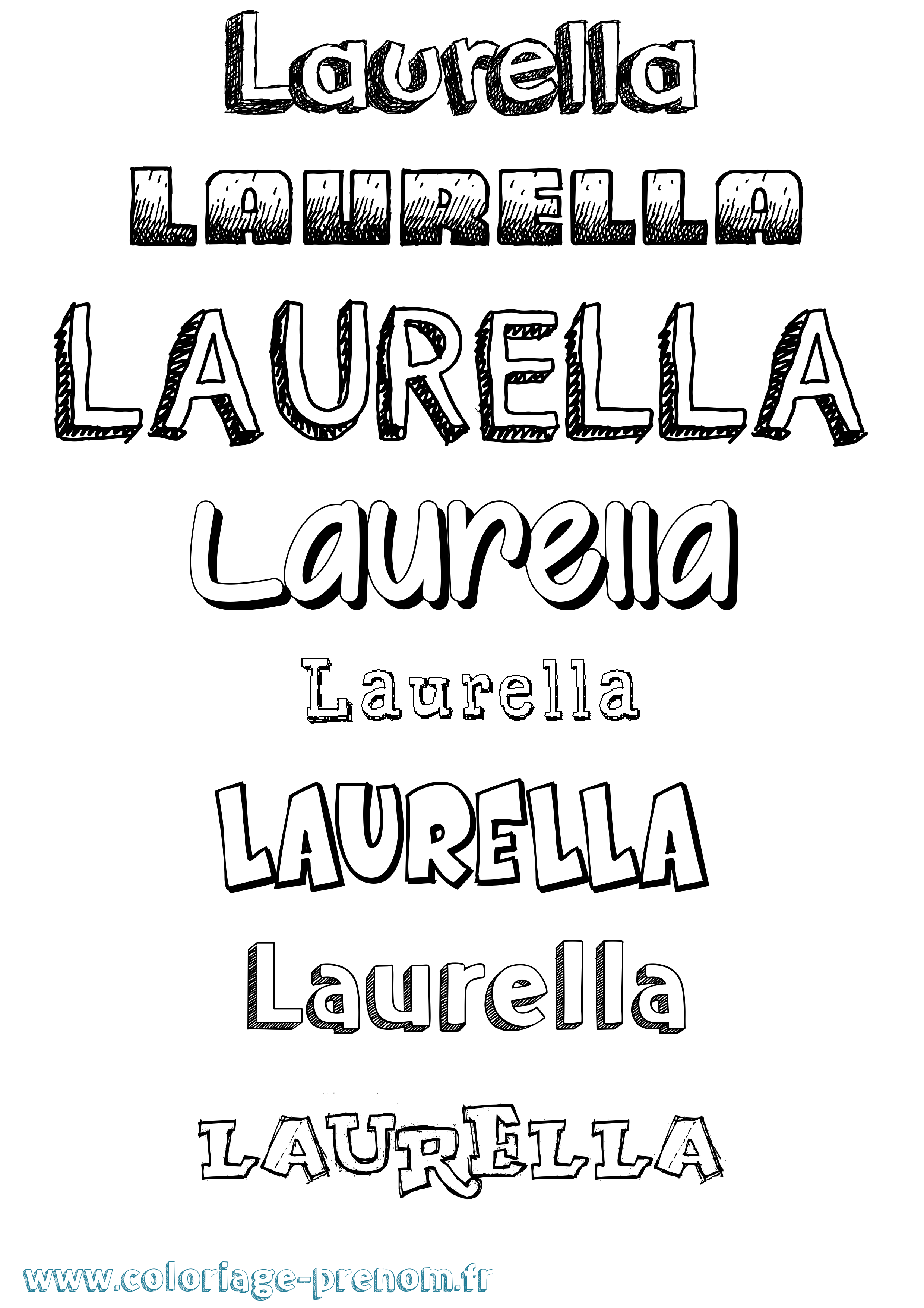 Coloriage Laurella Dessiné Coloriage prénom Laurella Dessiné