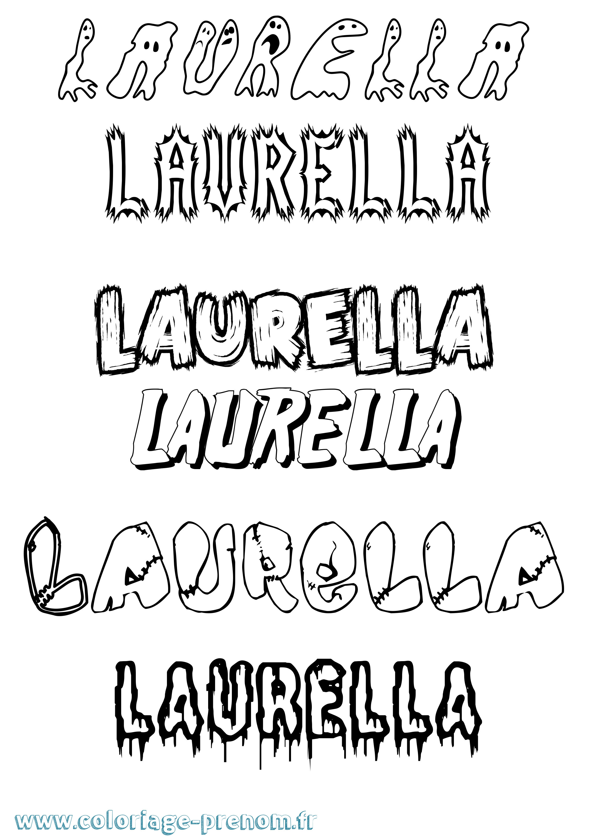 Coloriage Laurella Frisson Coloriage prénom Laurella Frisson