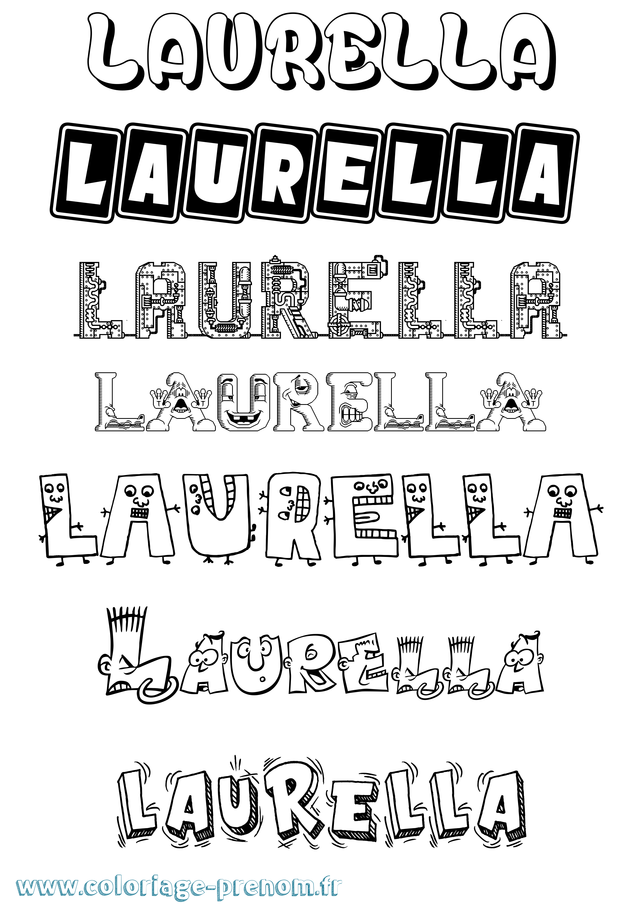 Coloriage Laurella Fun Coloriage prénom Laurella Fun