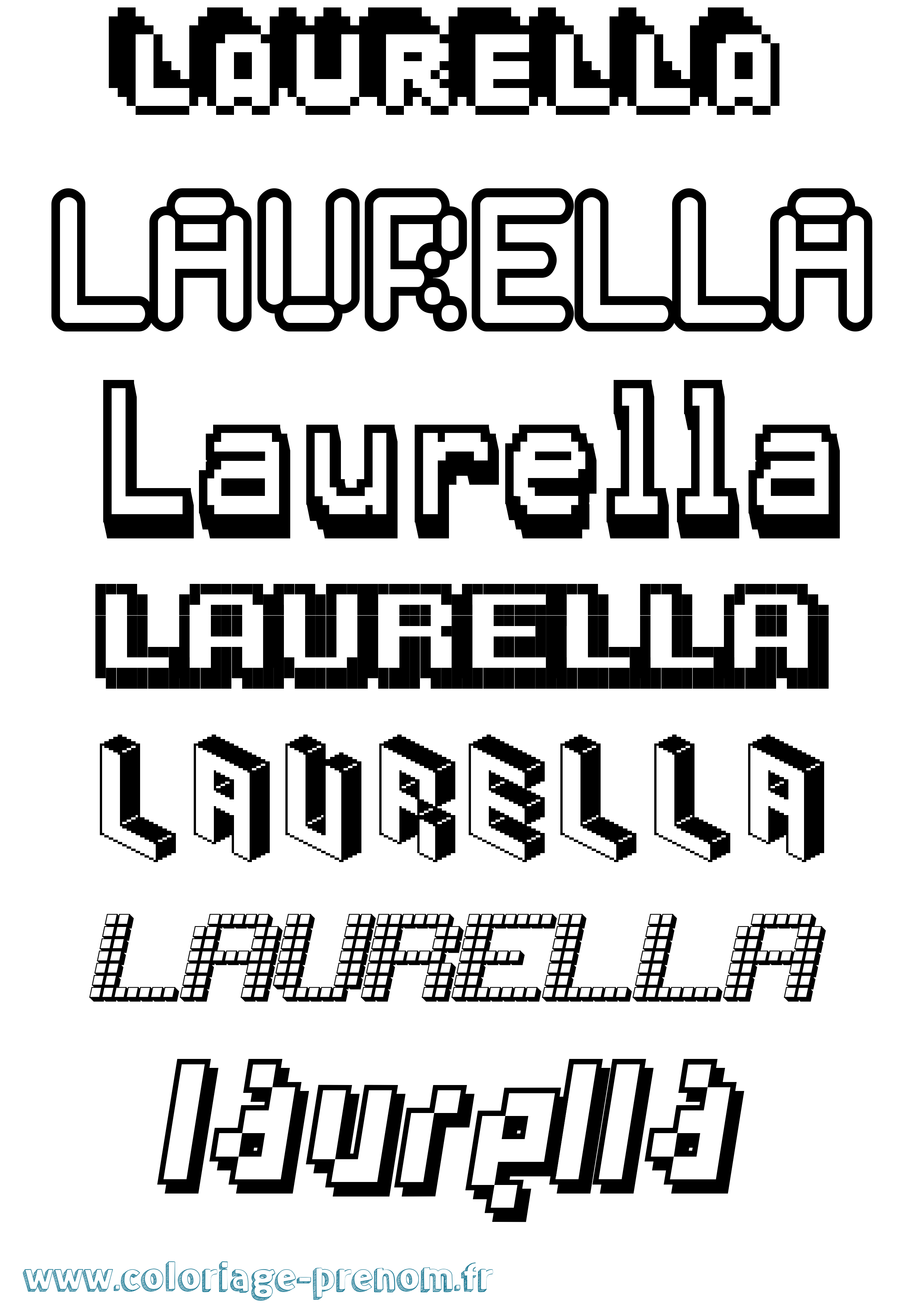 Coloriage Laurella Pixel Coloriage prénom Laurella Pixel