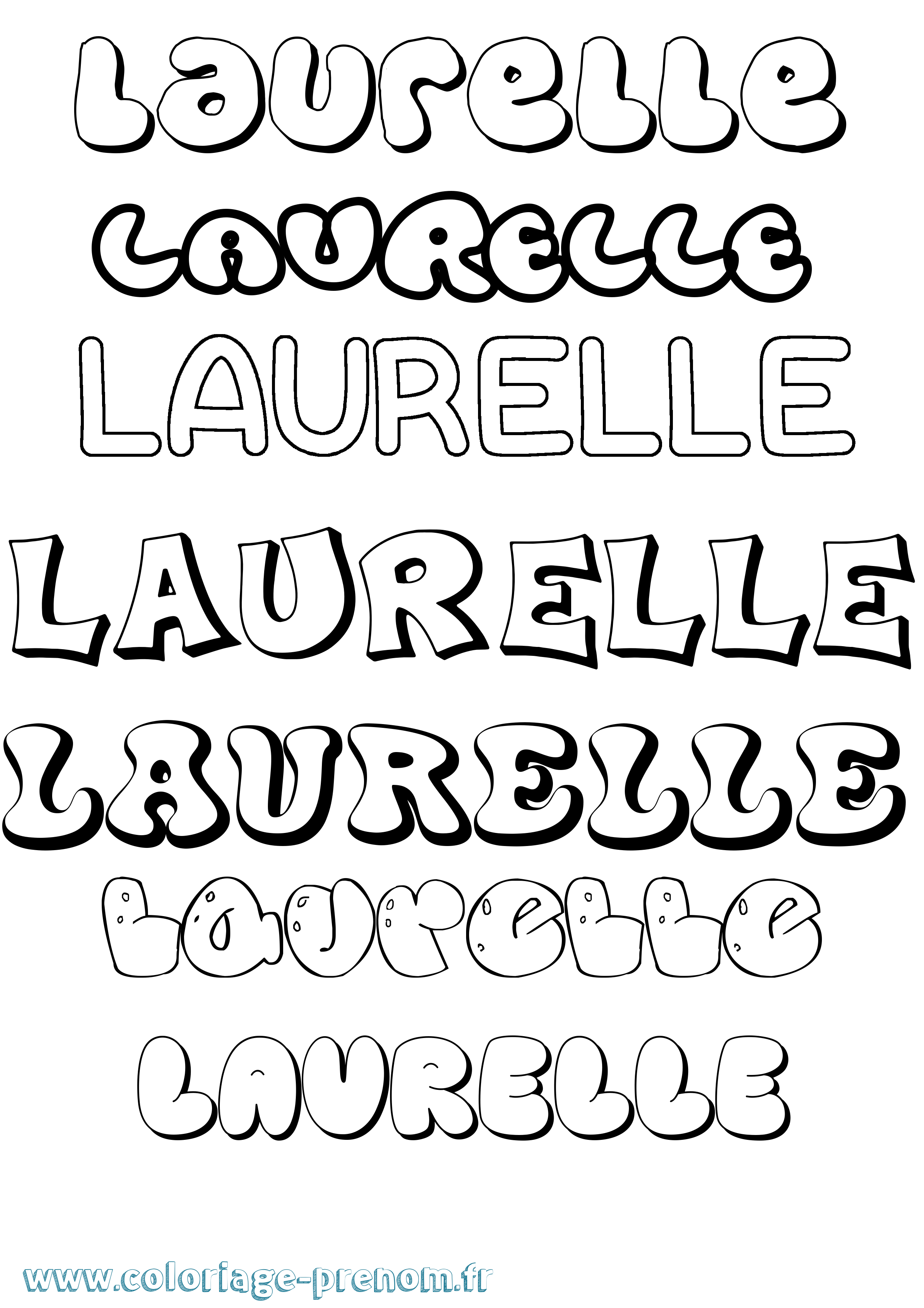 Coloriage Laurelle Bubble Coloriage prénom Laurelle Bubble