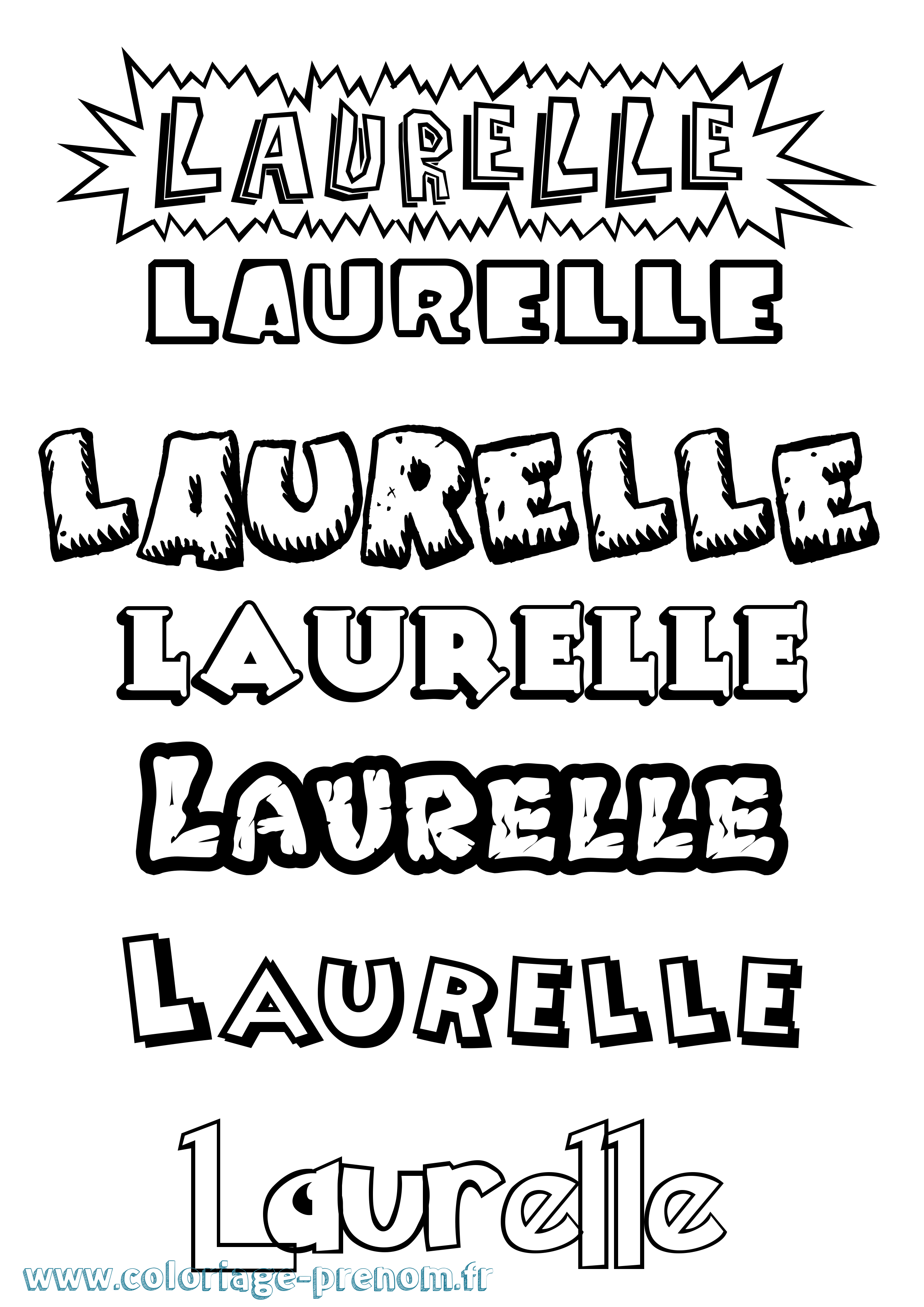 Coloriage Laurelle Dessin Animé Coloriage prénom Laurelle Dessin Animé