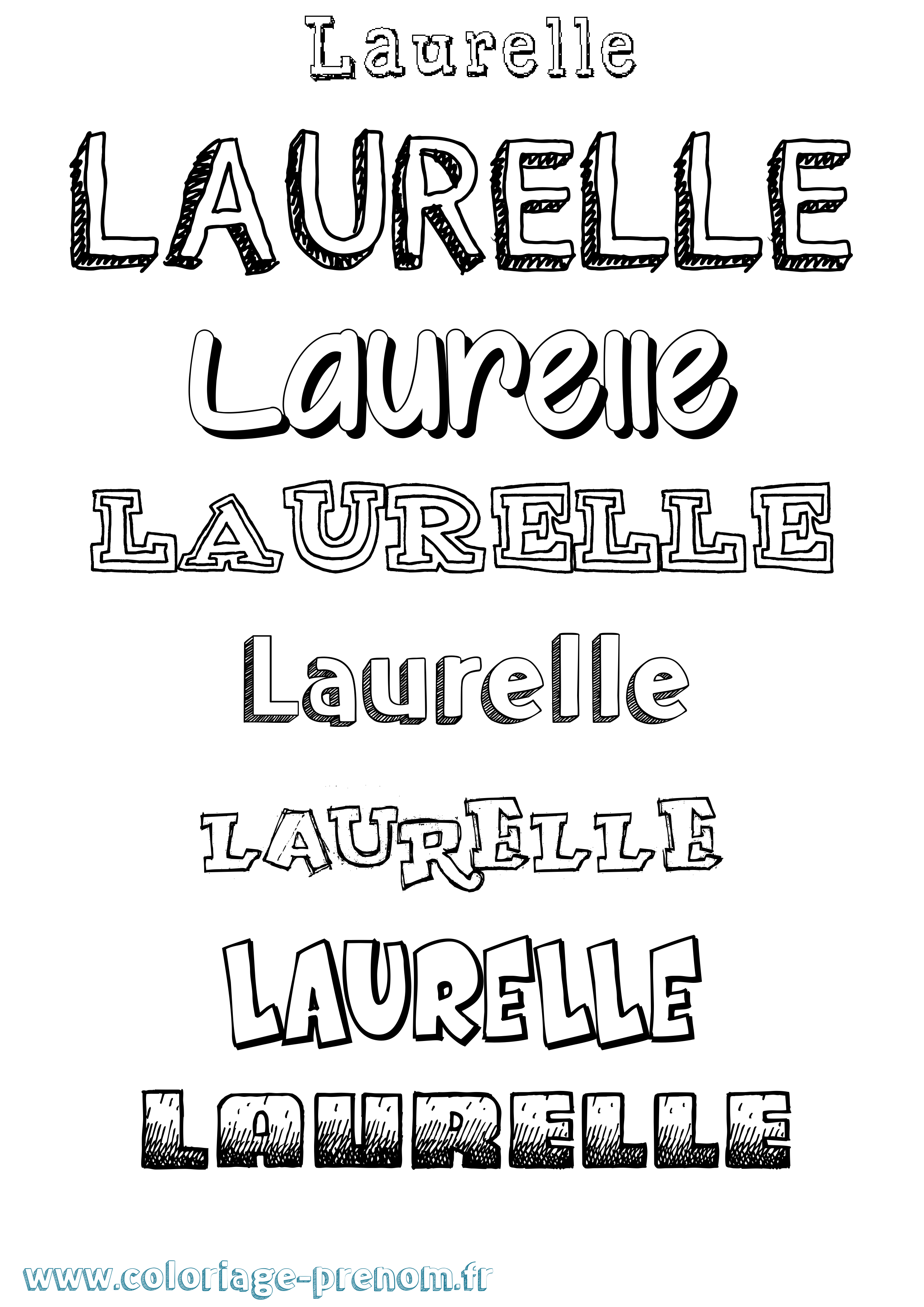 Coloriage Laurelle Dessiné Coloriage prénom Laurelle Dessiné