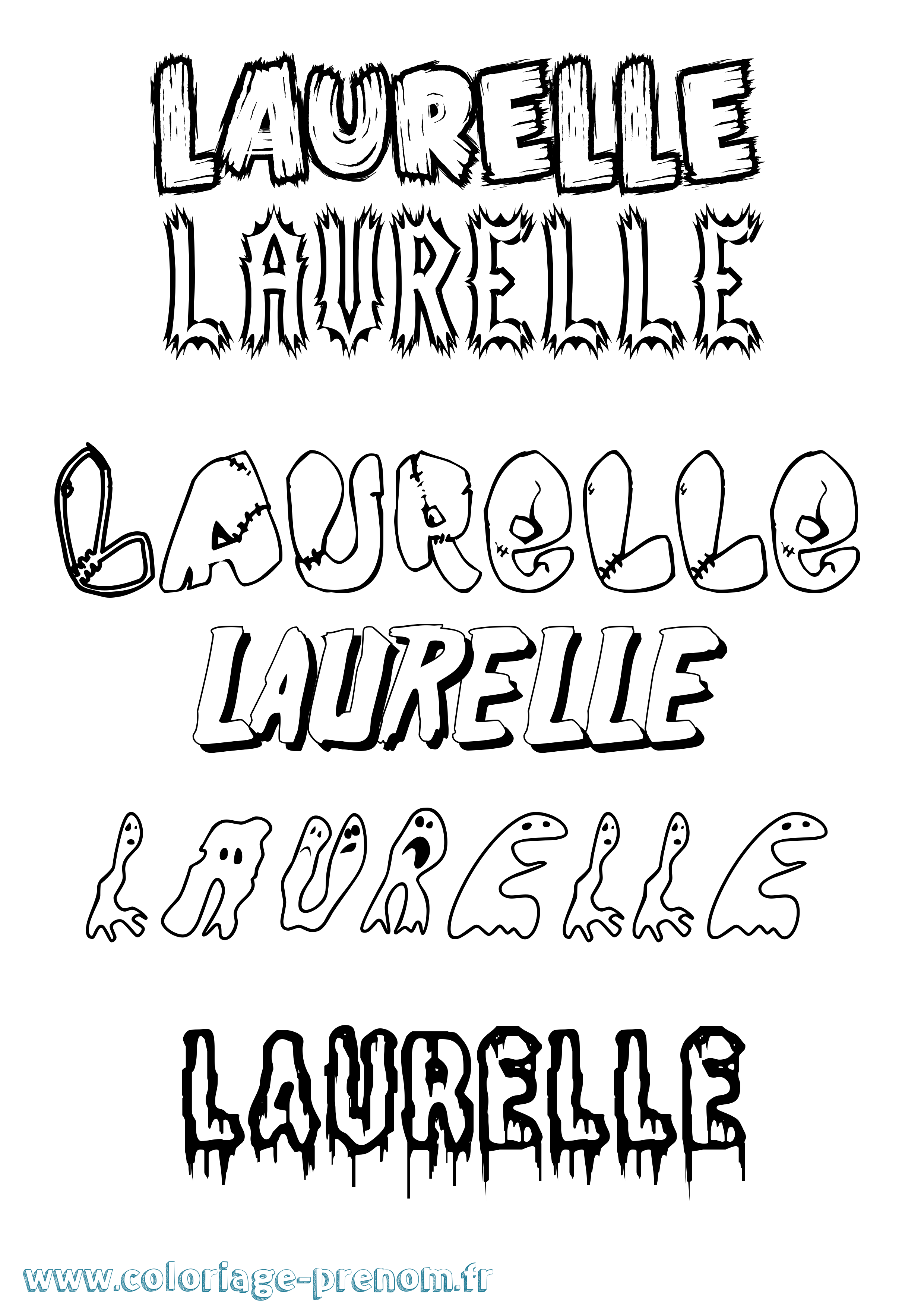 Coloriage Laurelle Frisson Coloriage prénom Laurelle Frisson