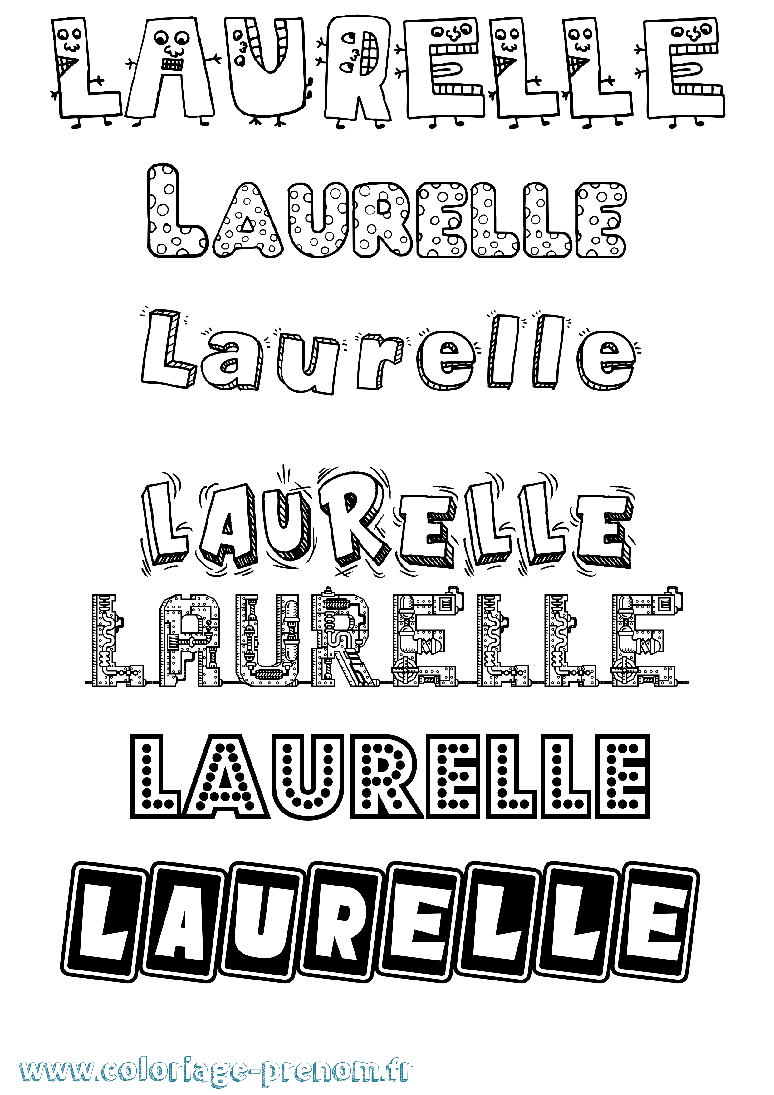 Coloriage Laurelle Fun Coloriage prénom Laurelle Fun