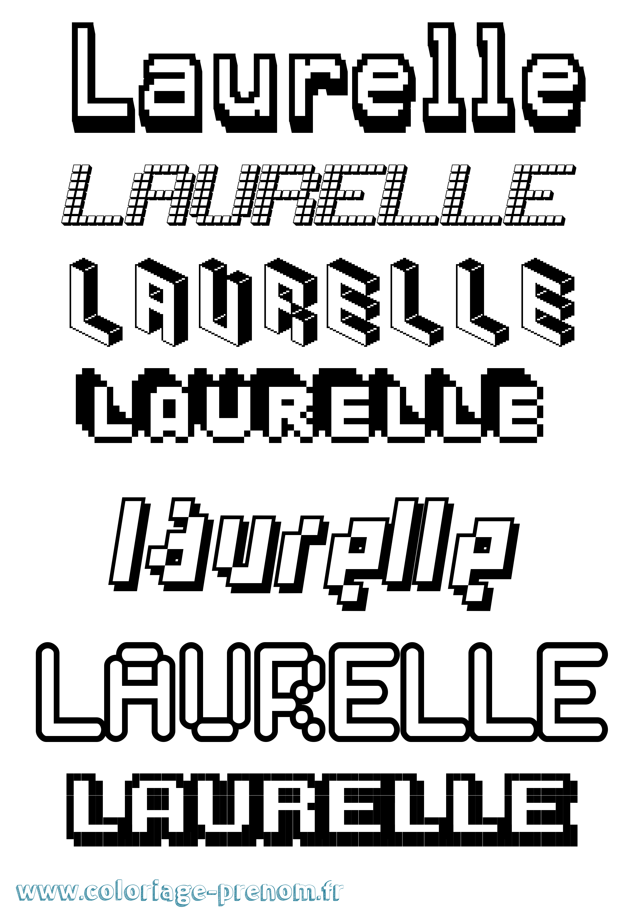 Coloriage Laurelle Pixel Coloriage prénom Laurelle Pixel
