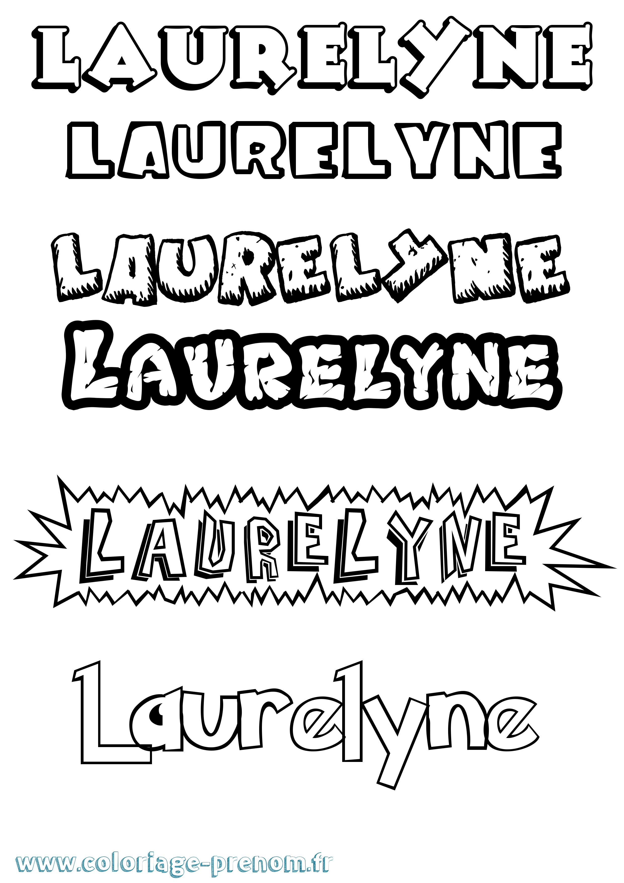Coloriage Laurelyne Dessin Animé Coloriage prénom Laurelyne Dessin Animé
