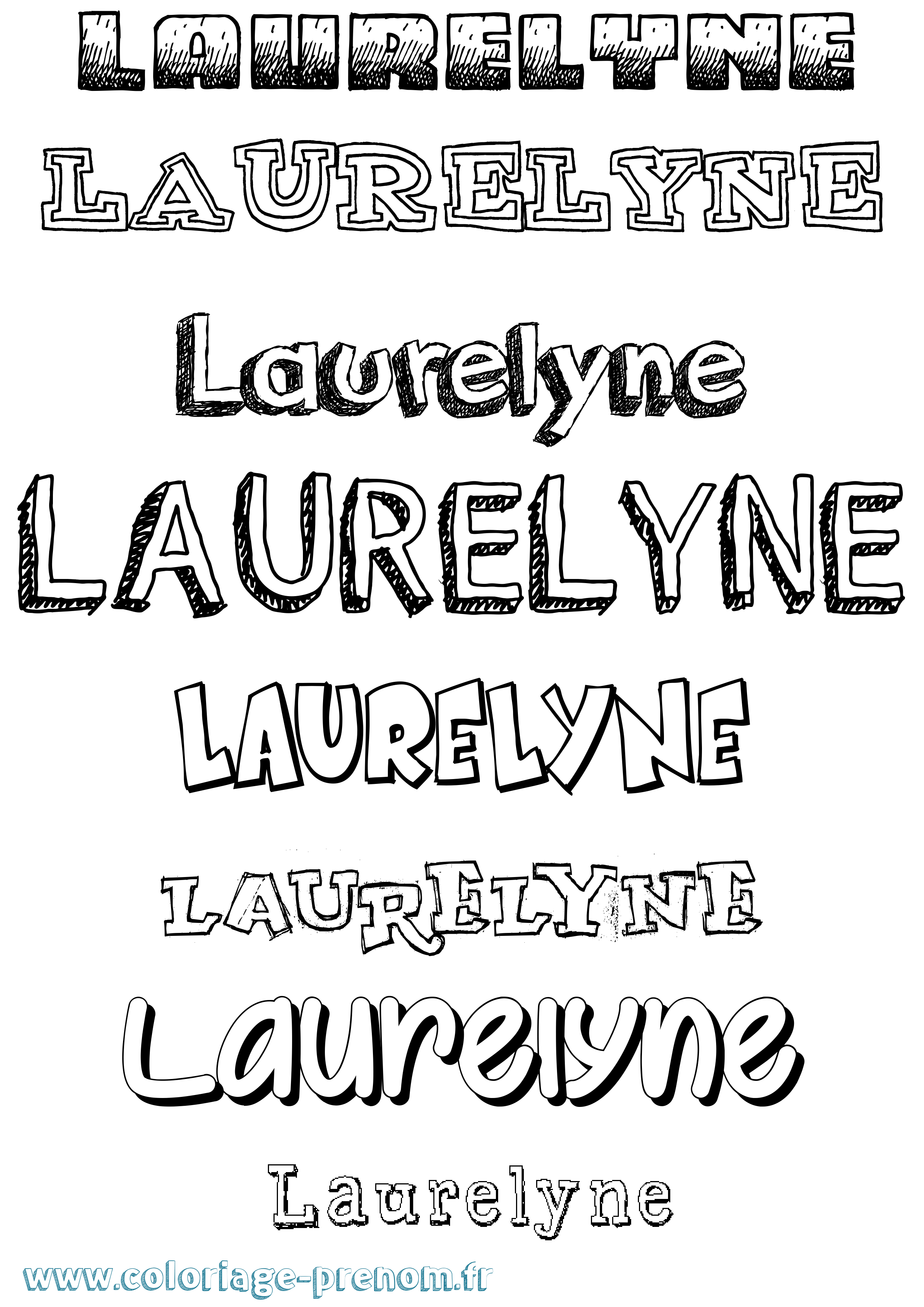 Coloriage Laurelyne Dessiné Coloriage prénom Laurelyne Dessiné