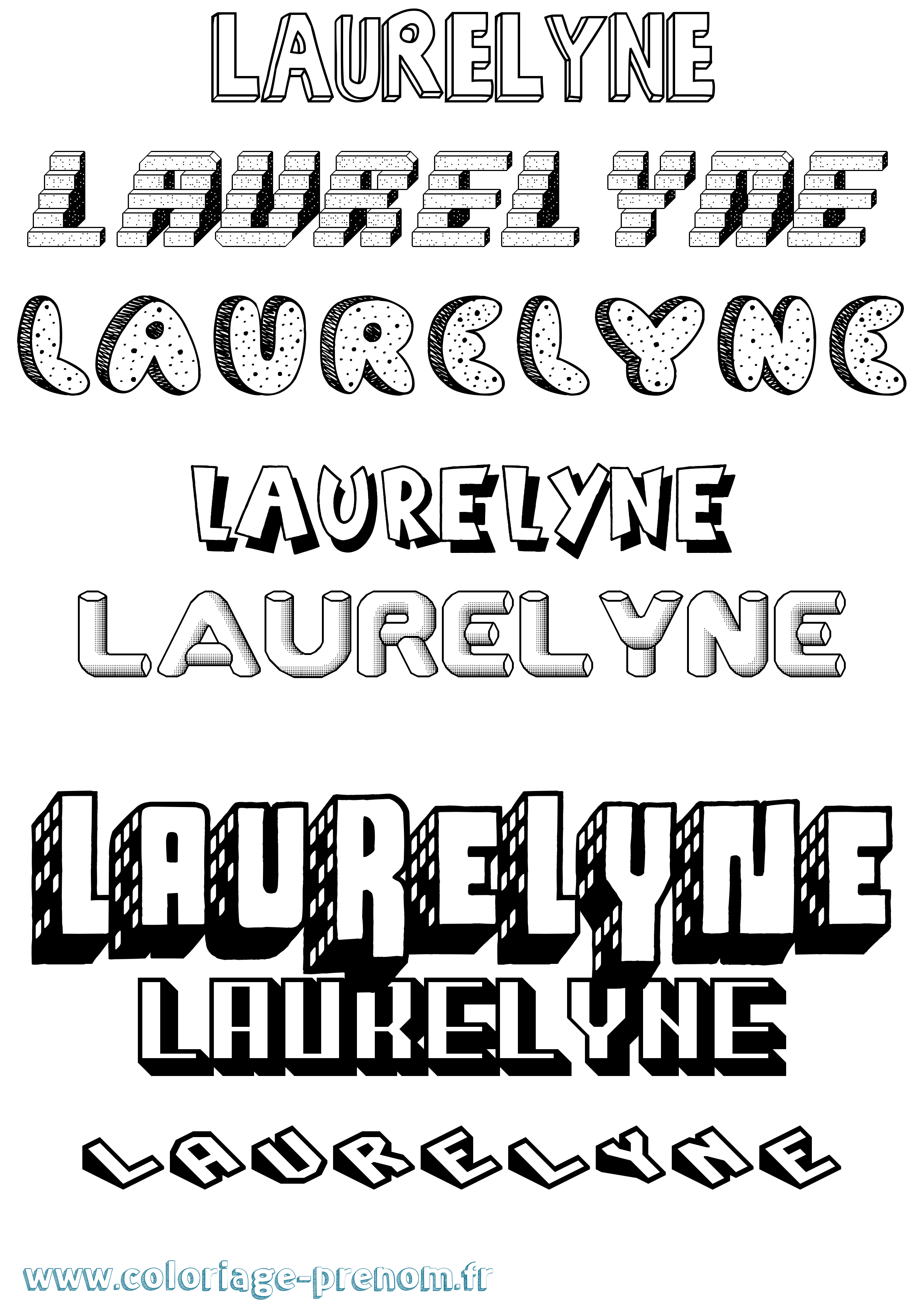 Coloriage Laurelyne Effet 3D Coloriage prénom Laurelyne Effet 3D