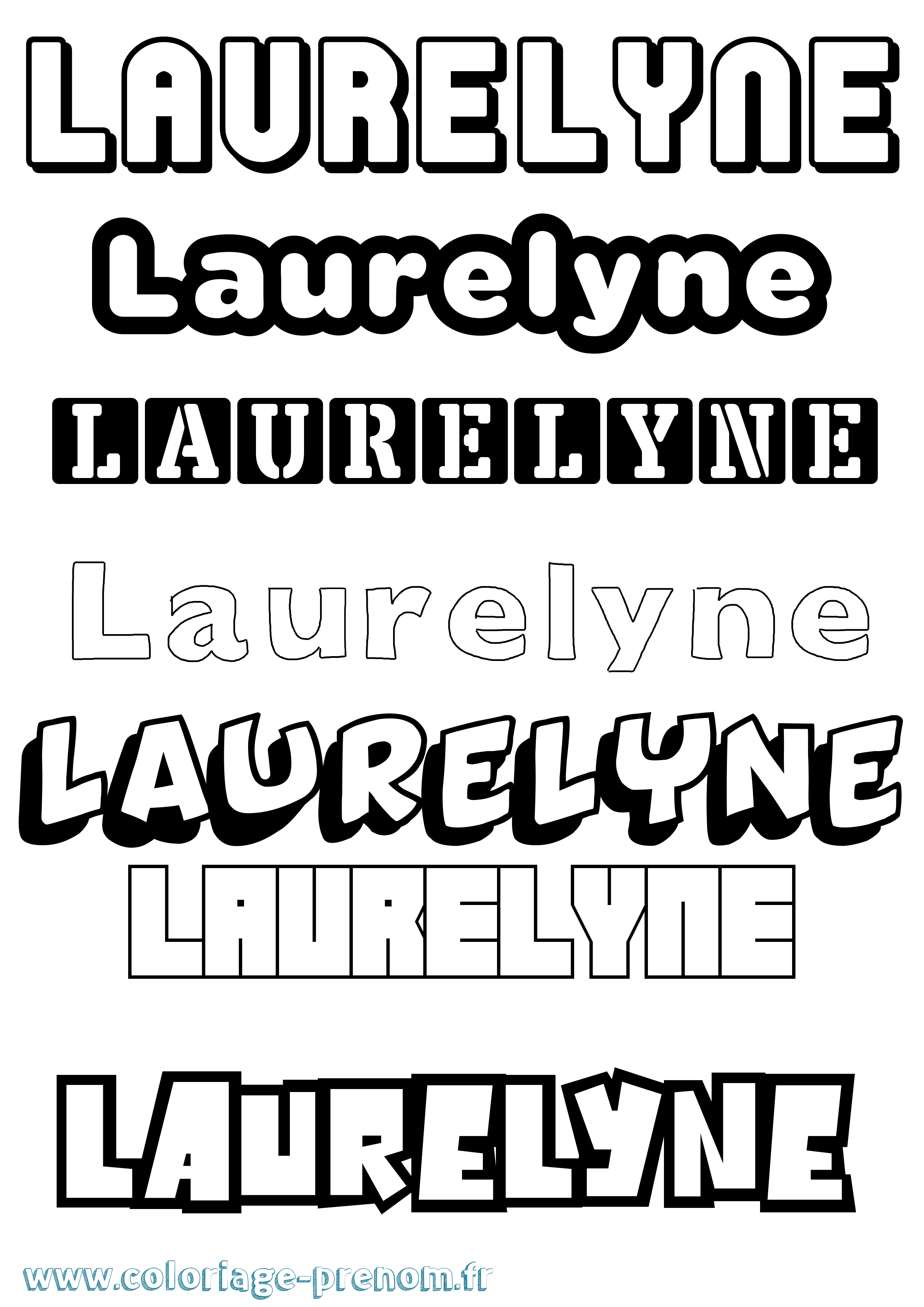 Coloriage Laurelyne Simple Coloriage prénom Laurelyne Simple