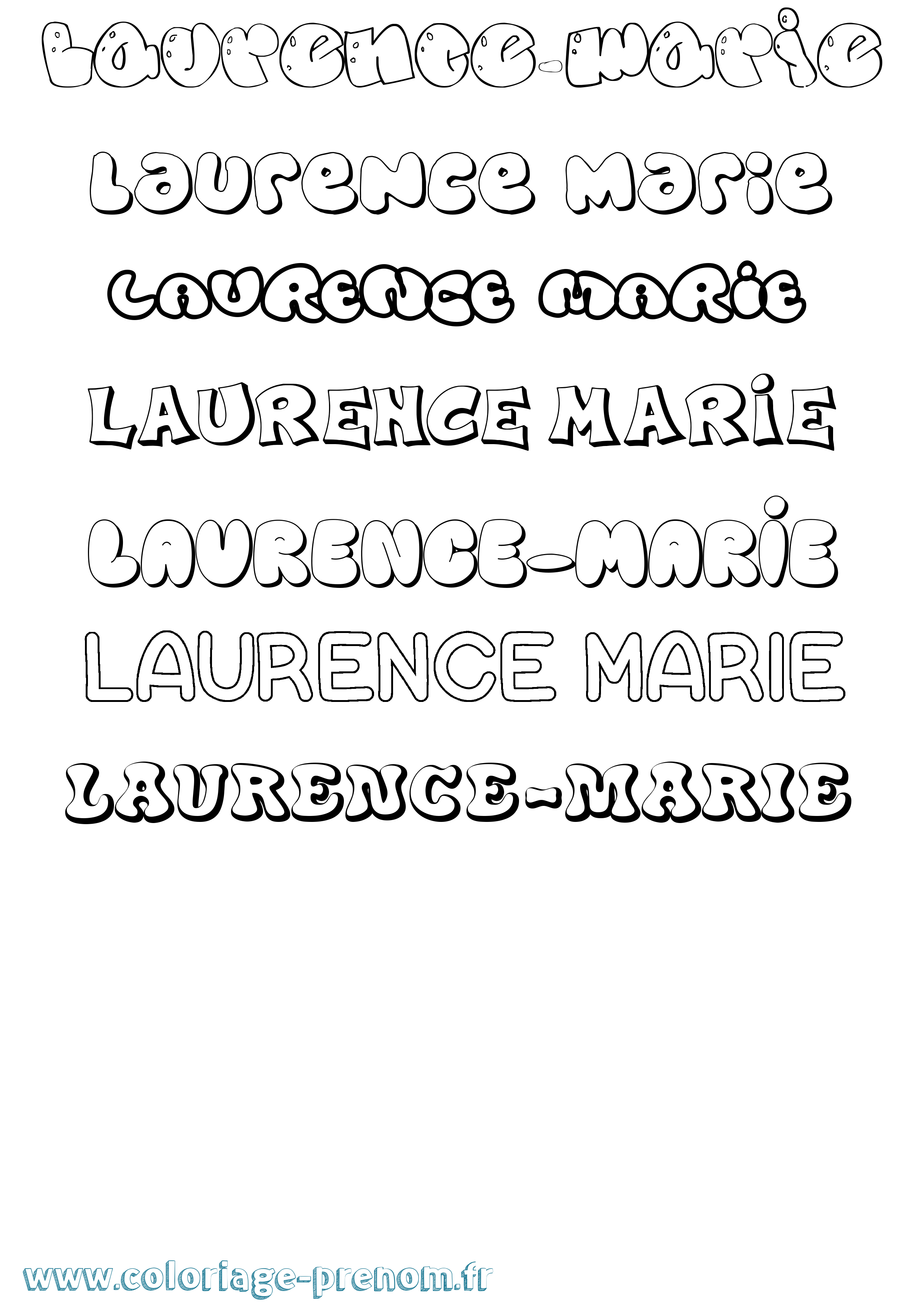 Coloriage Laurence-Marie Bubble Coloriage prénom Laurence-Marie Bubble