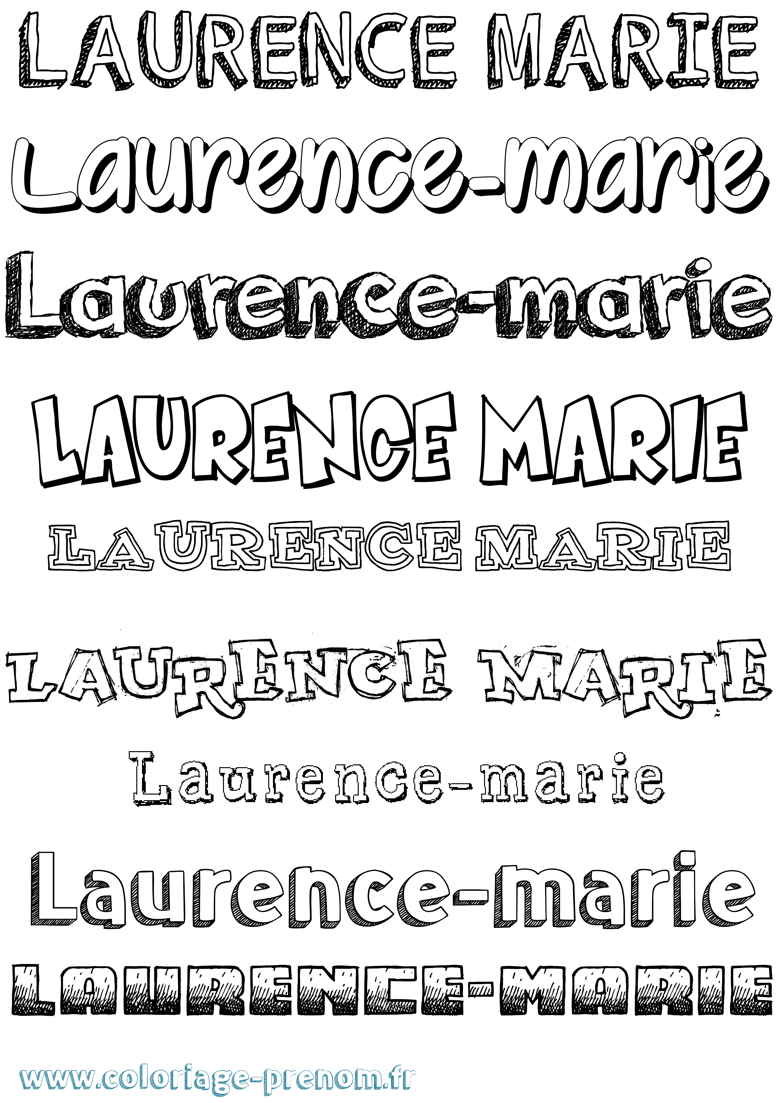 Coloriage Laurence-Marie Dessiné Coloriage prénom Laurence-Marie Dessiné