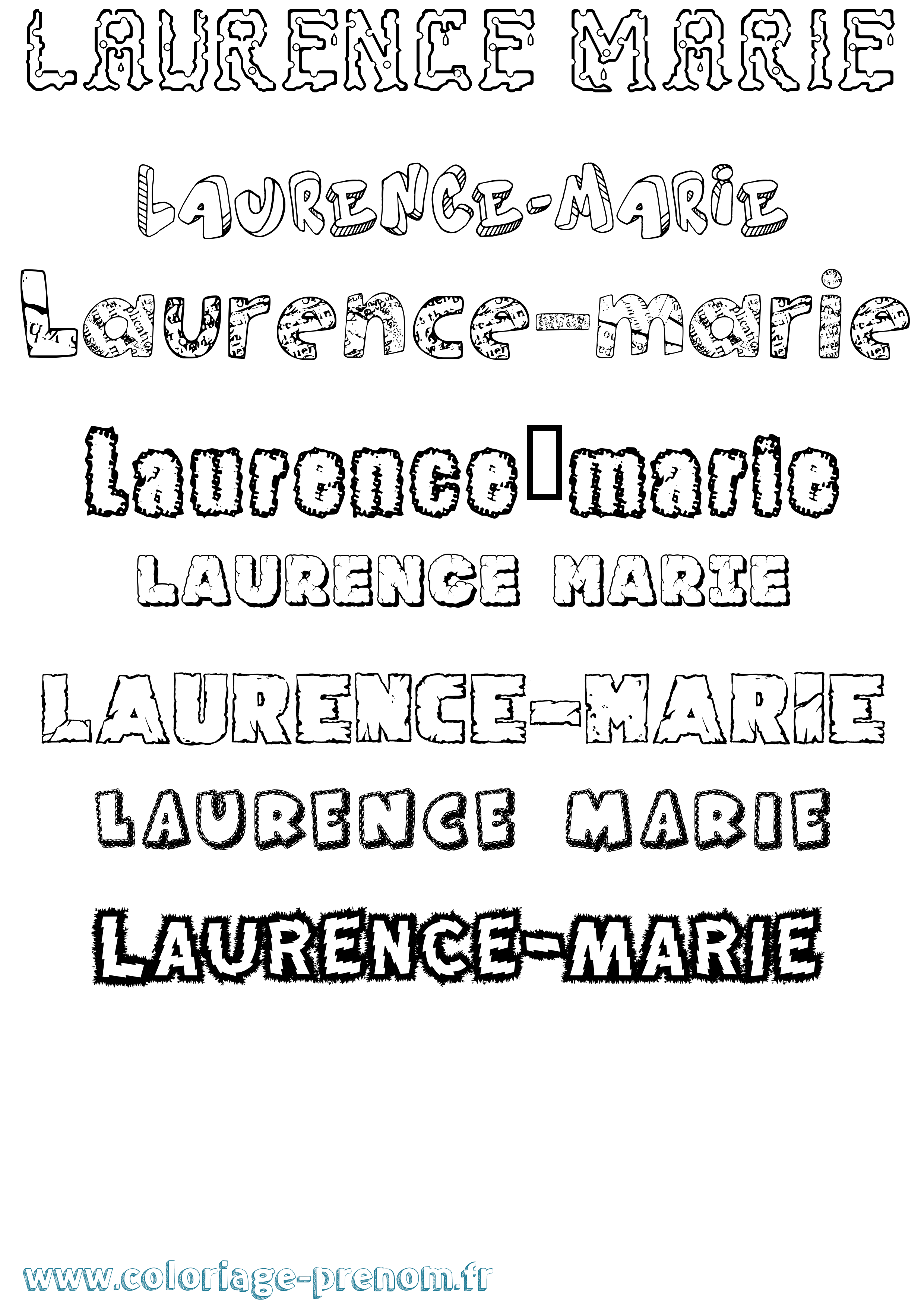 Coloriage Laurence-Marie Destructuré Coloriage prénom Laurence-Marie Destructuré