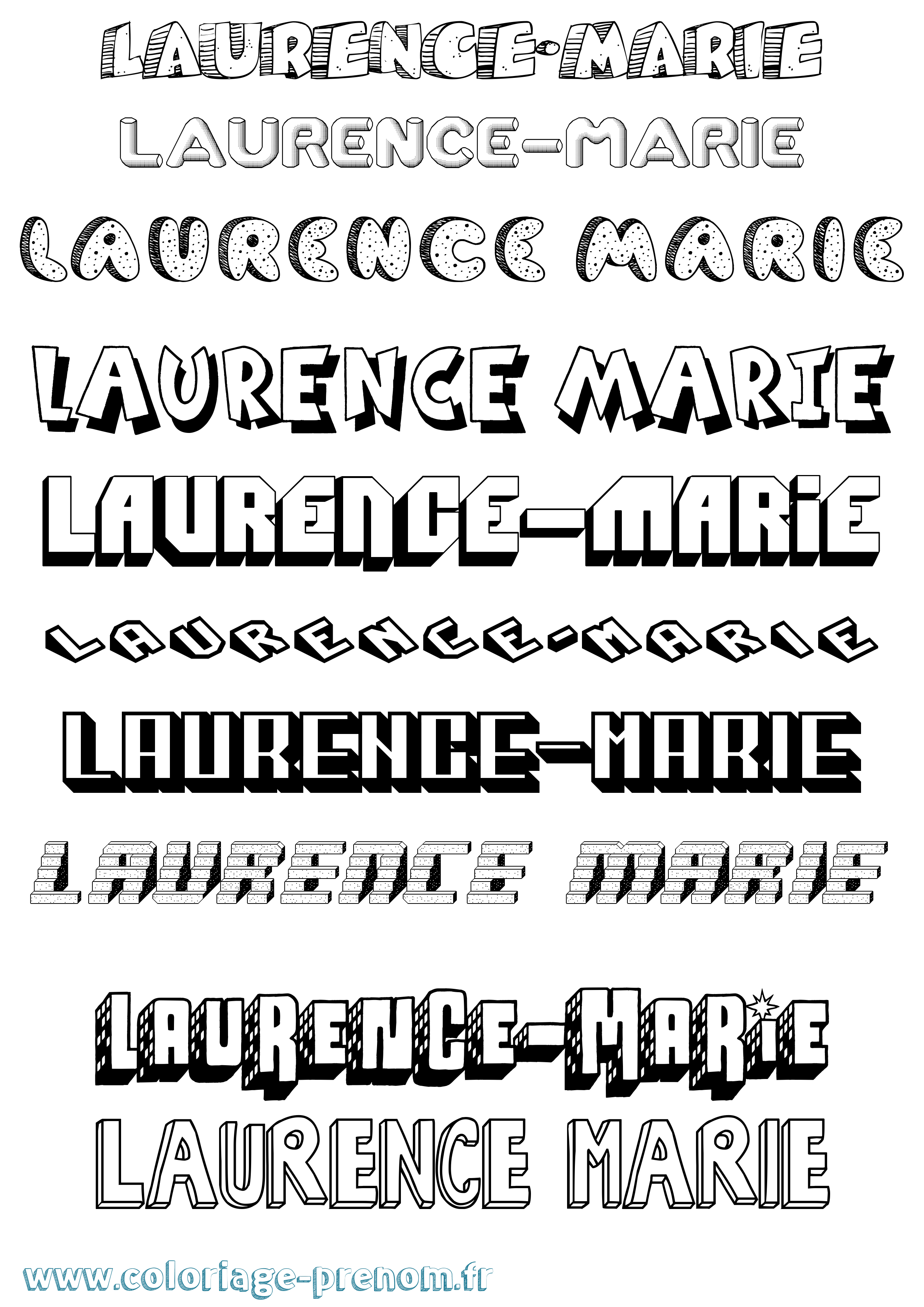 Coloriage Laurence-Marie Effet 3D Coloriage prénom Laurence-Marie Effet 3D