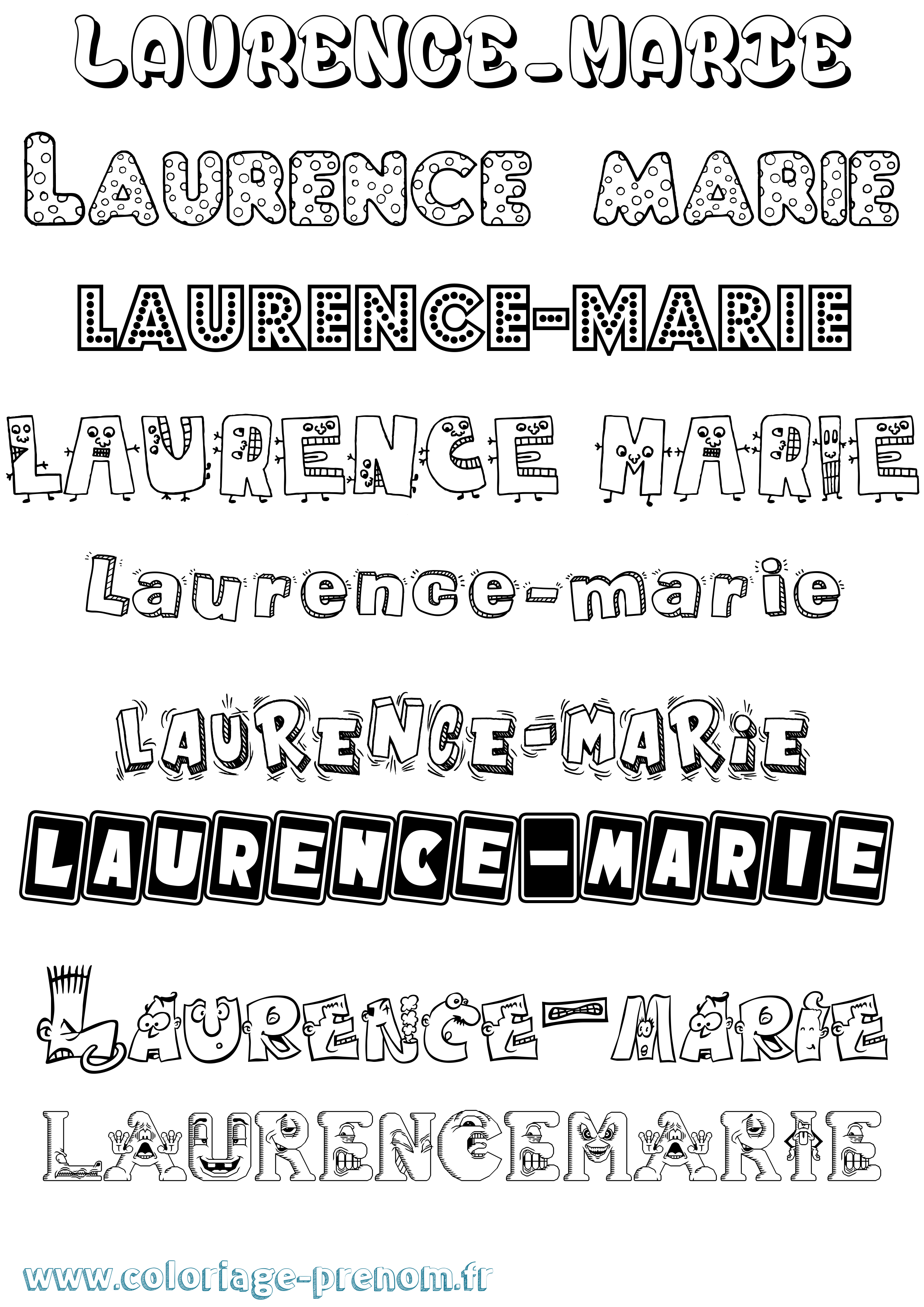 Coloriage Laurence-Marie Fun Coloriage prénom Laurence-Marie Fun